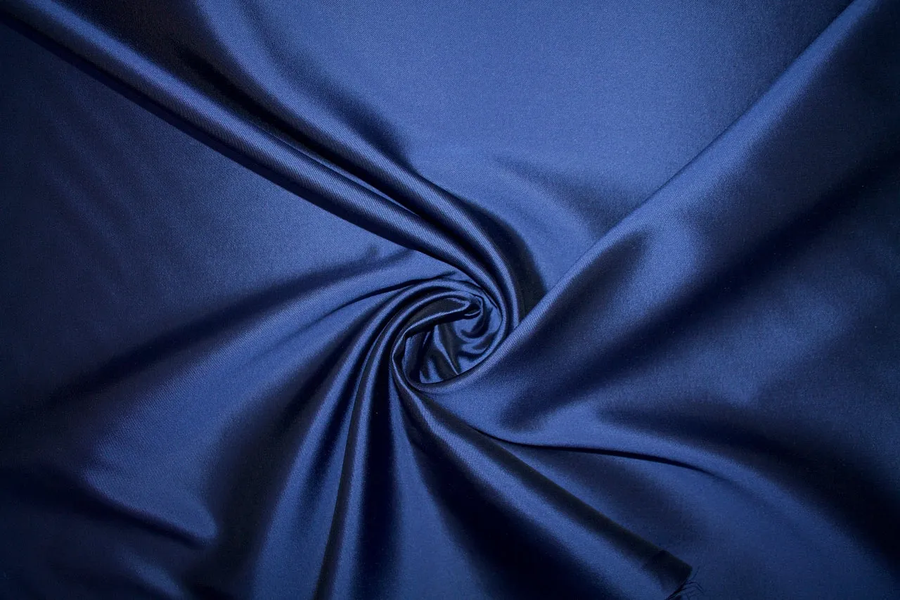 2 1/4  yards of Silk/Wool Satin - Divine Navy