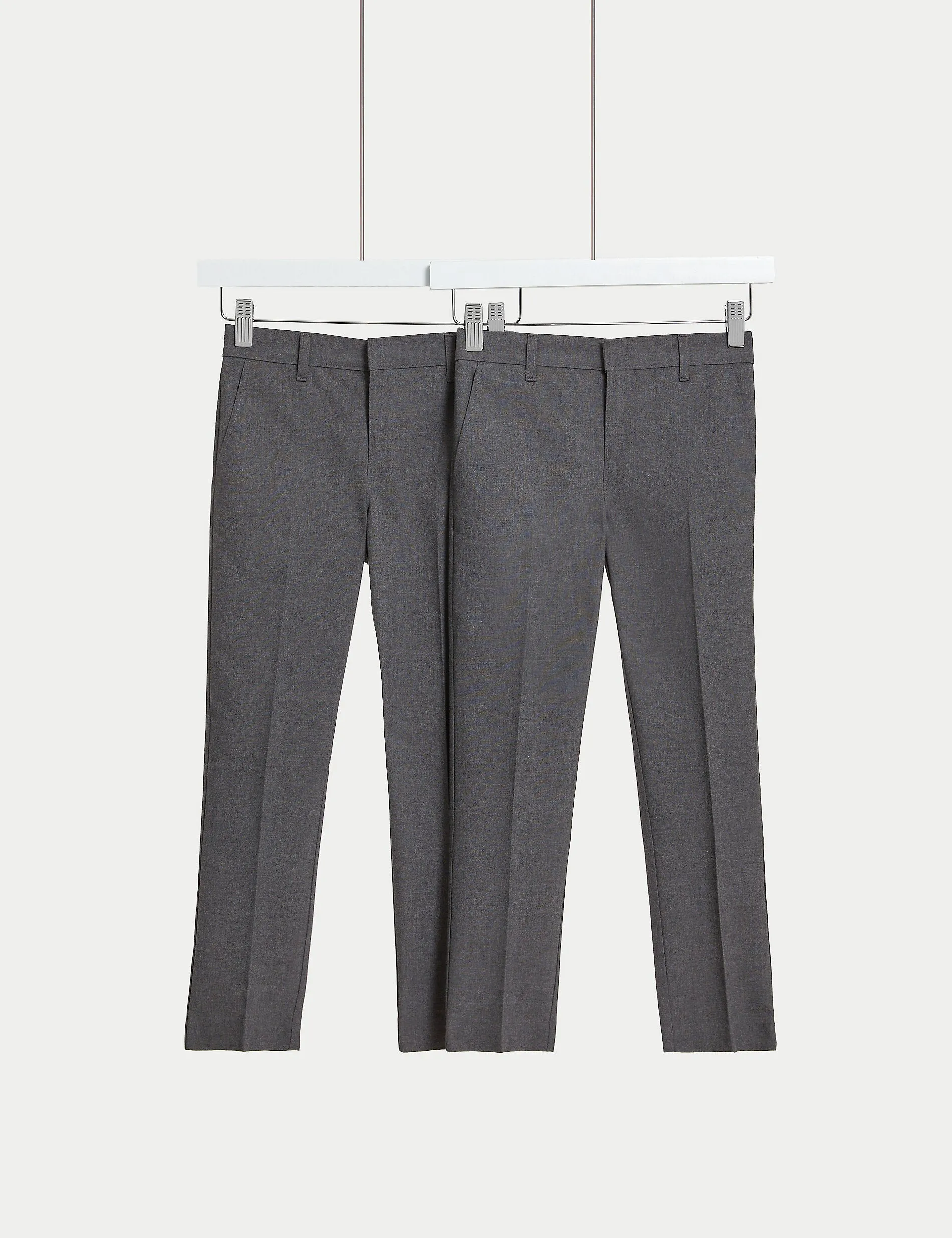 2 pcs. Slim school trousers for boys (2-18 years) Marks & Spencer, gray