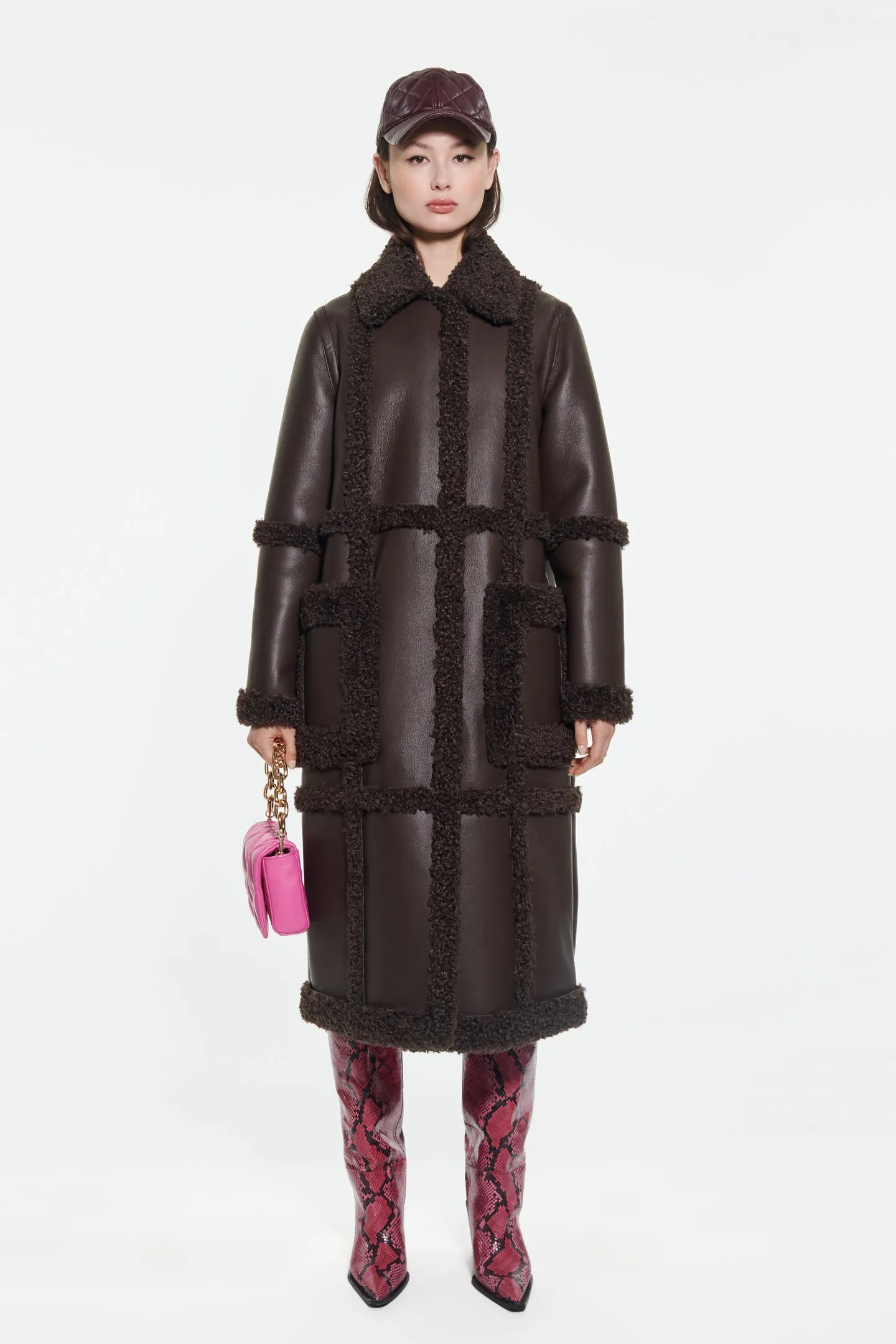 611009010 Patrice faux shearling coat