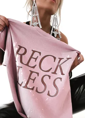 90's RECKLESS BLEACHED OUT SIDE SLIT TEE