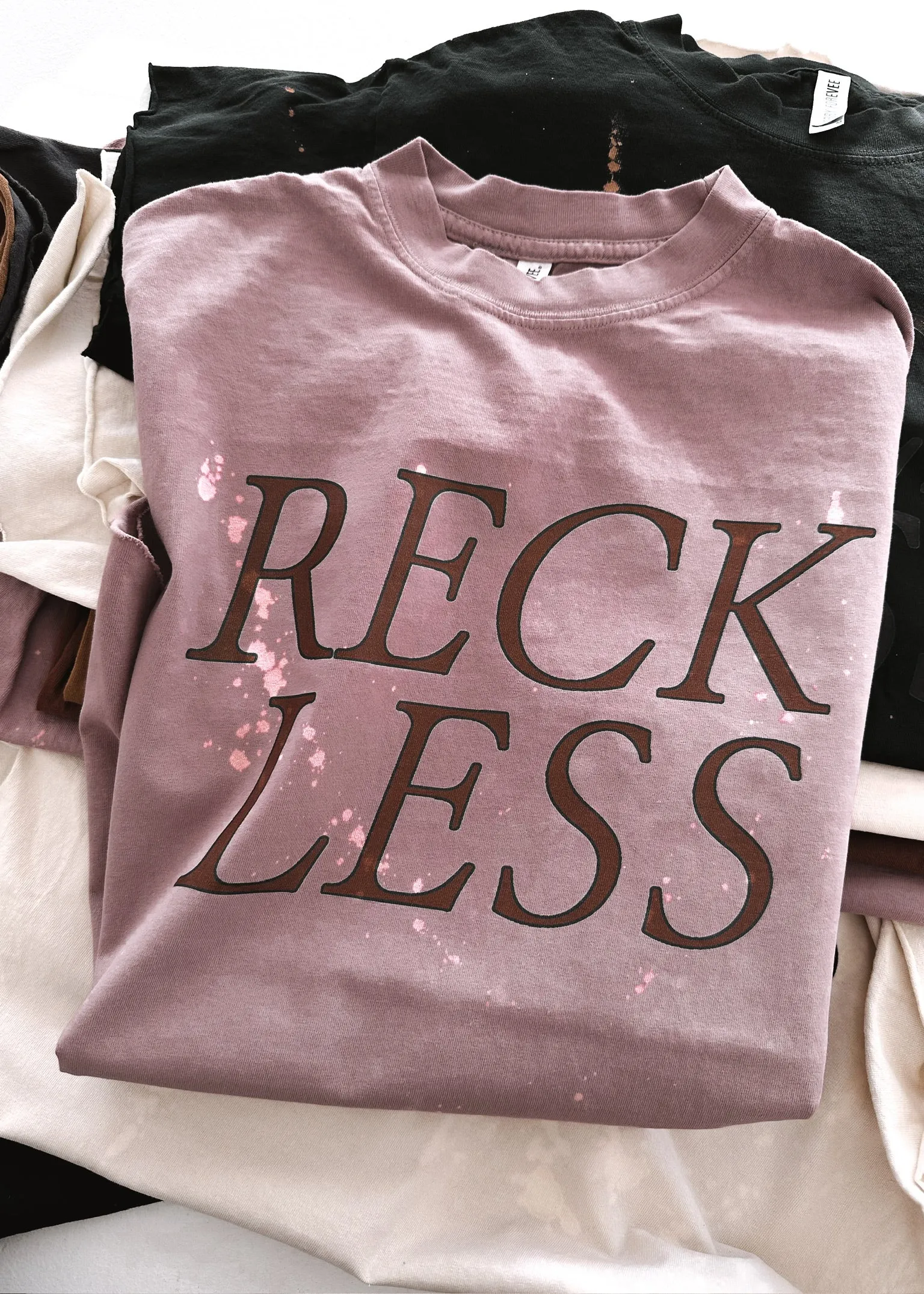 90's RECKLESS BLEACHED OUT SIDE SLIT TEE