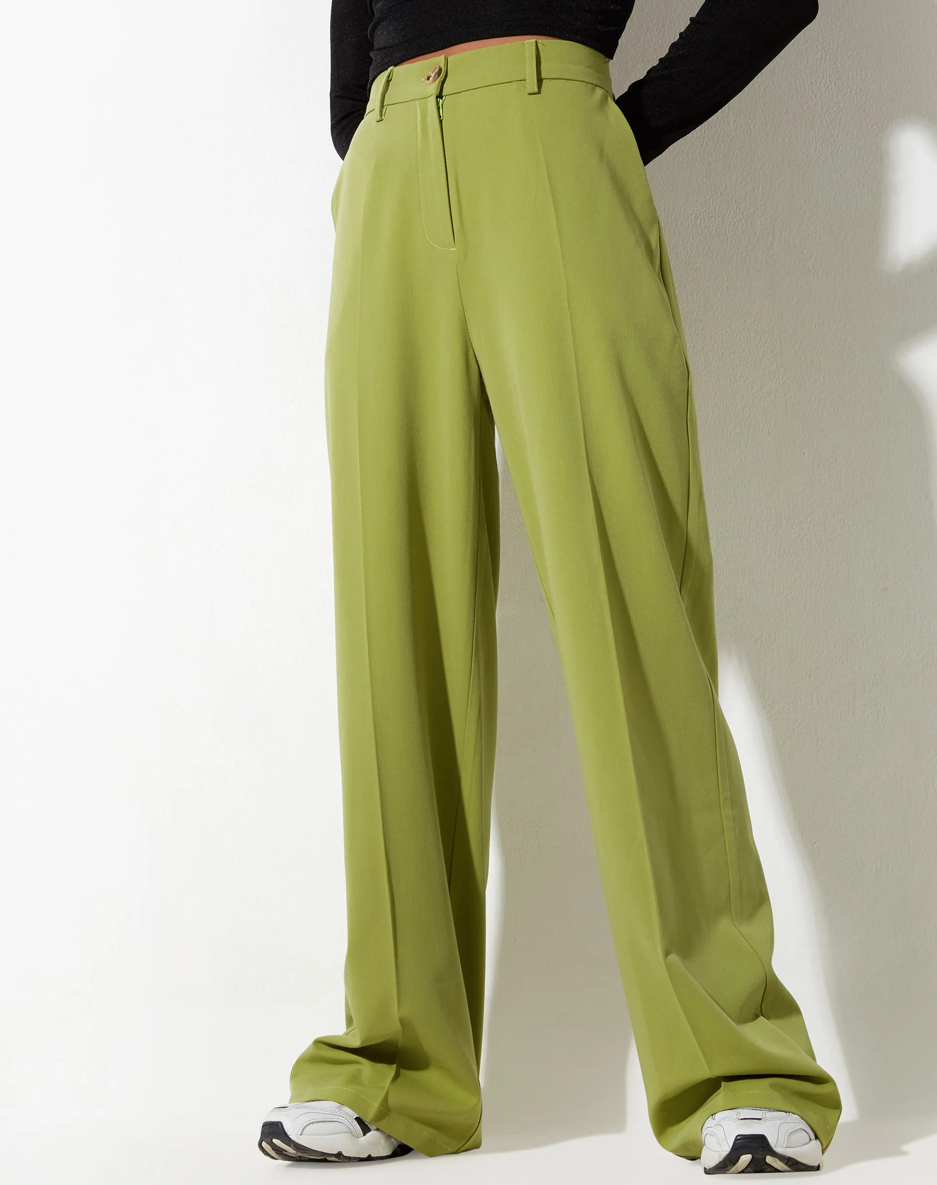 Abba Straight Leg Trouser in Tailoring Apple Green