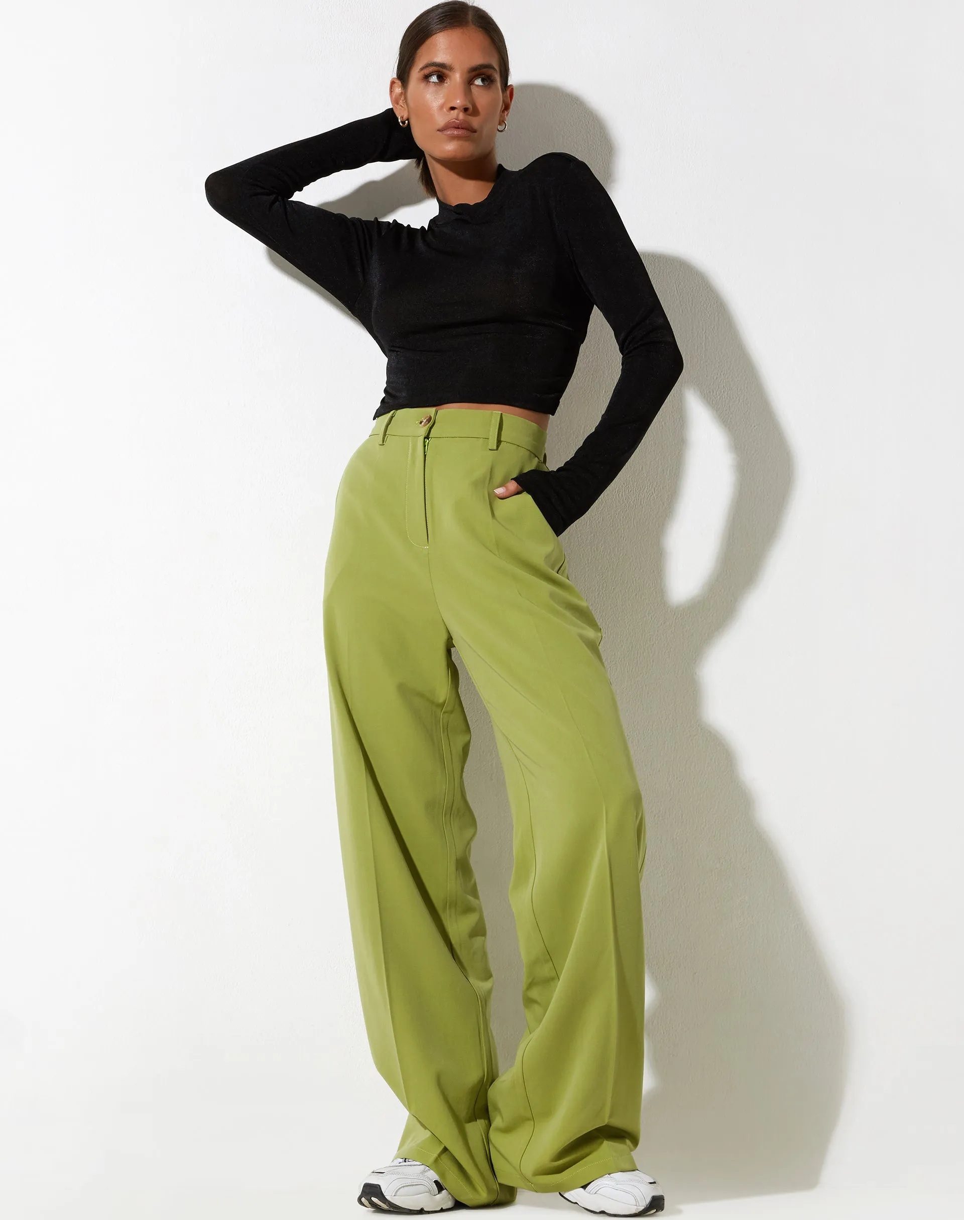 Abba Straight Leg Trouser in Tailoring Apple Green