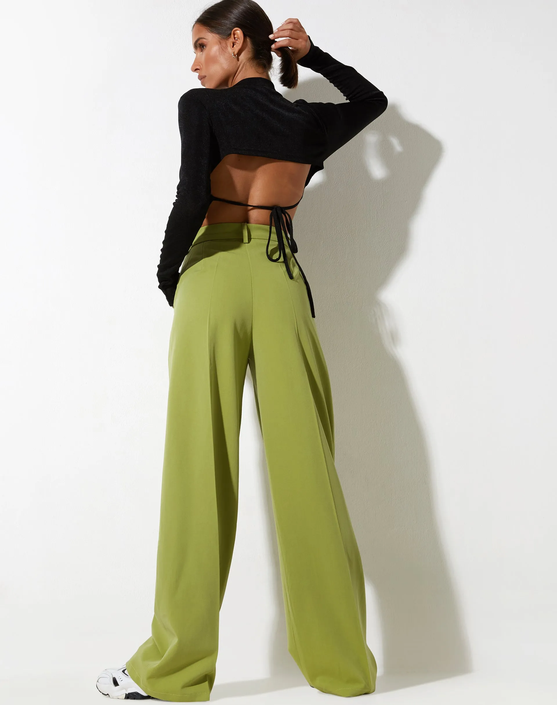 Abba Straight Leg Trouser in Tailoring Apple Green