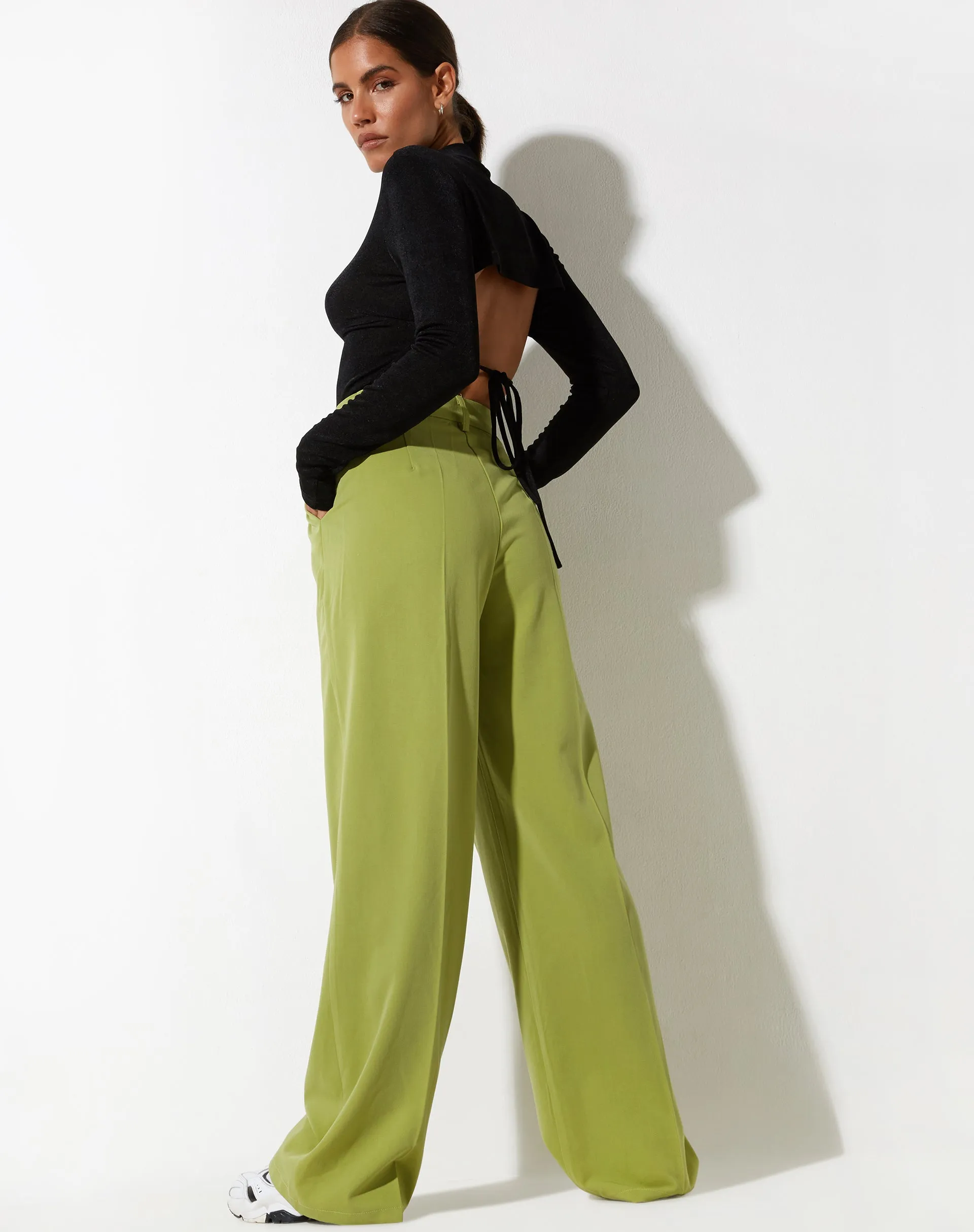 Abba Straight Leg Trouser in Tailoring Apple Green