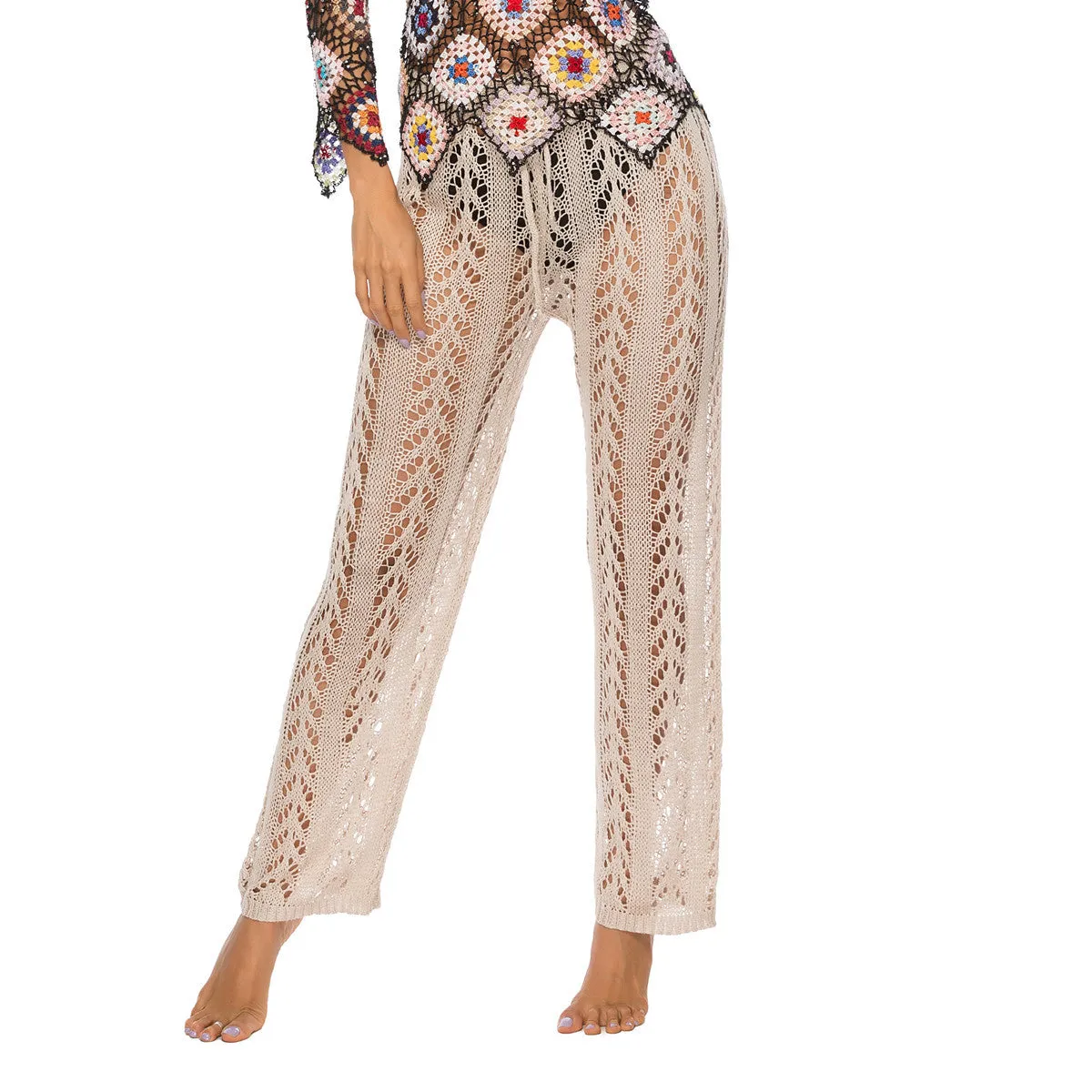 Amy Fashion - Crochet Beach Wide Leg Pants