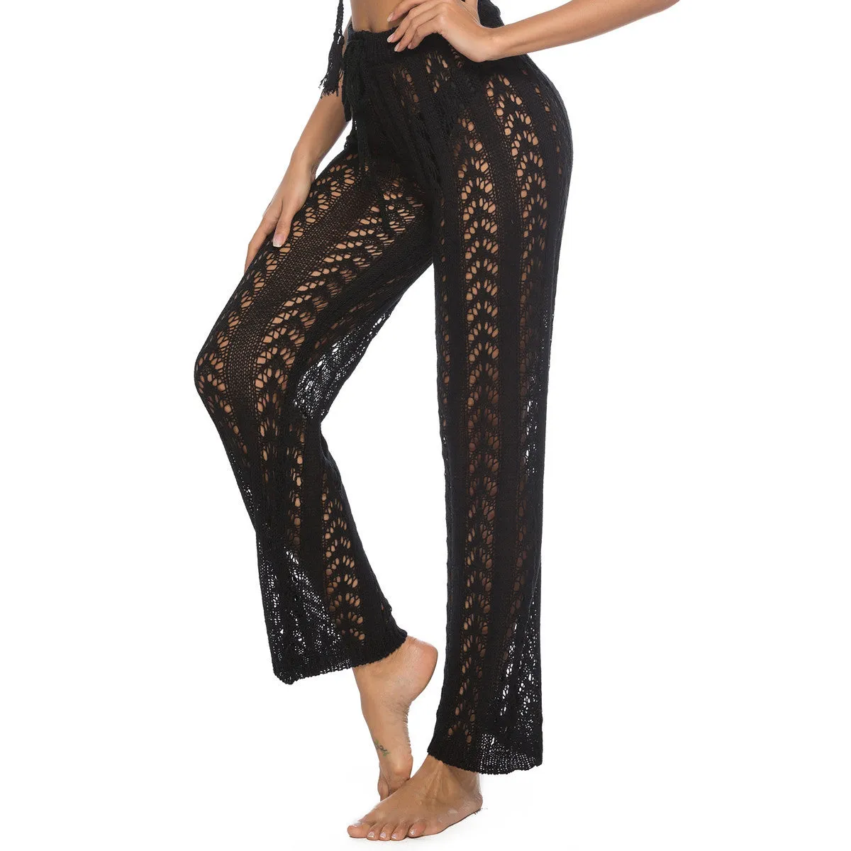 Amy Fashion - Crochet Beach Wide Leg Pants