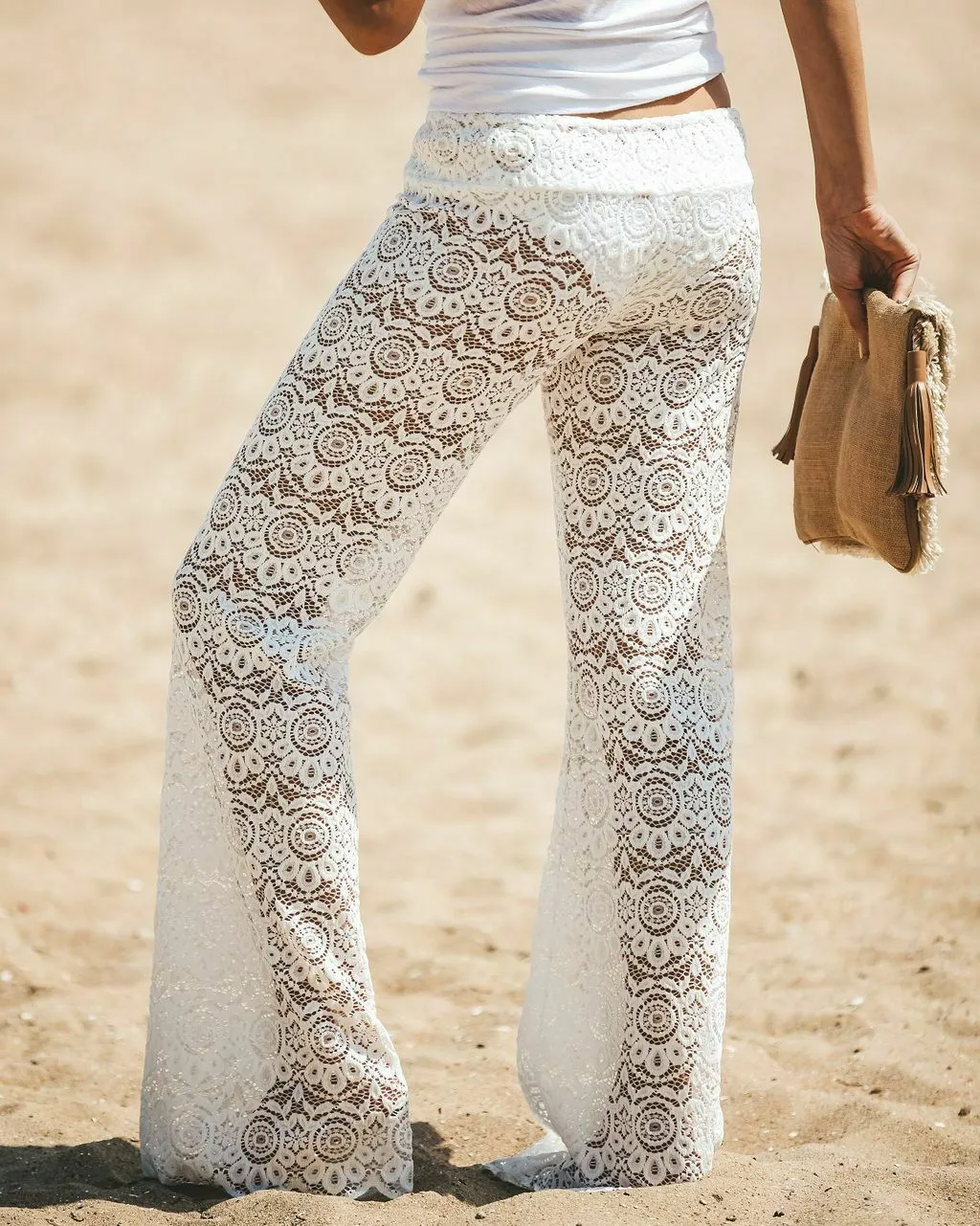 Amy Fashion - Crochet Beach Wide Leg Pants