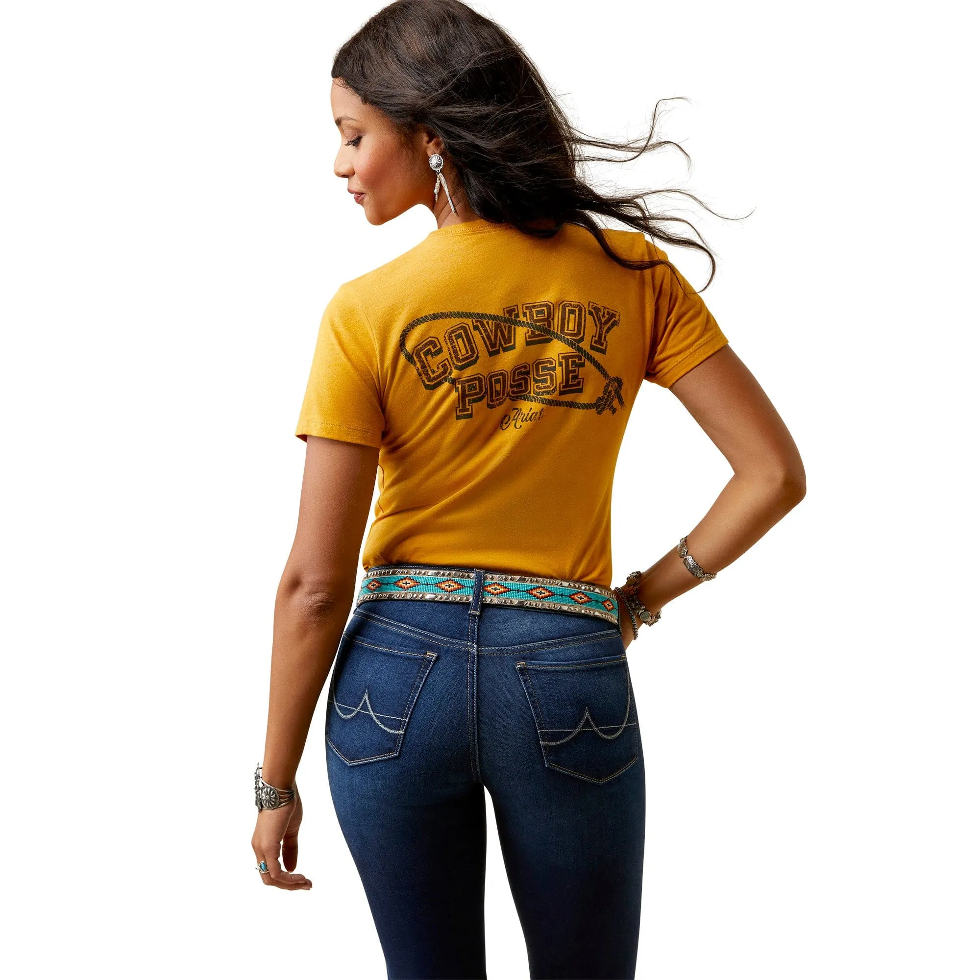 Ariat Women's Cowboy Posse Yellow T-Shirt 10045450