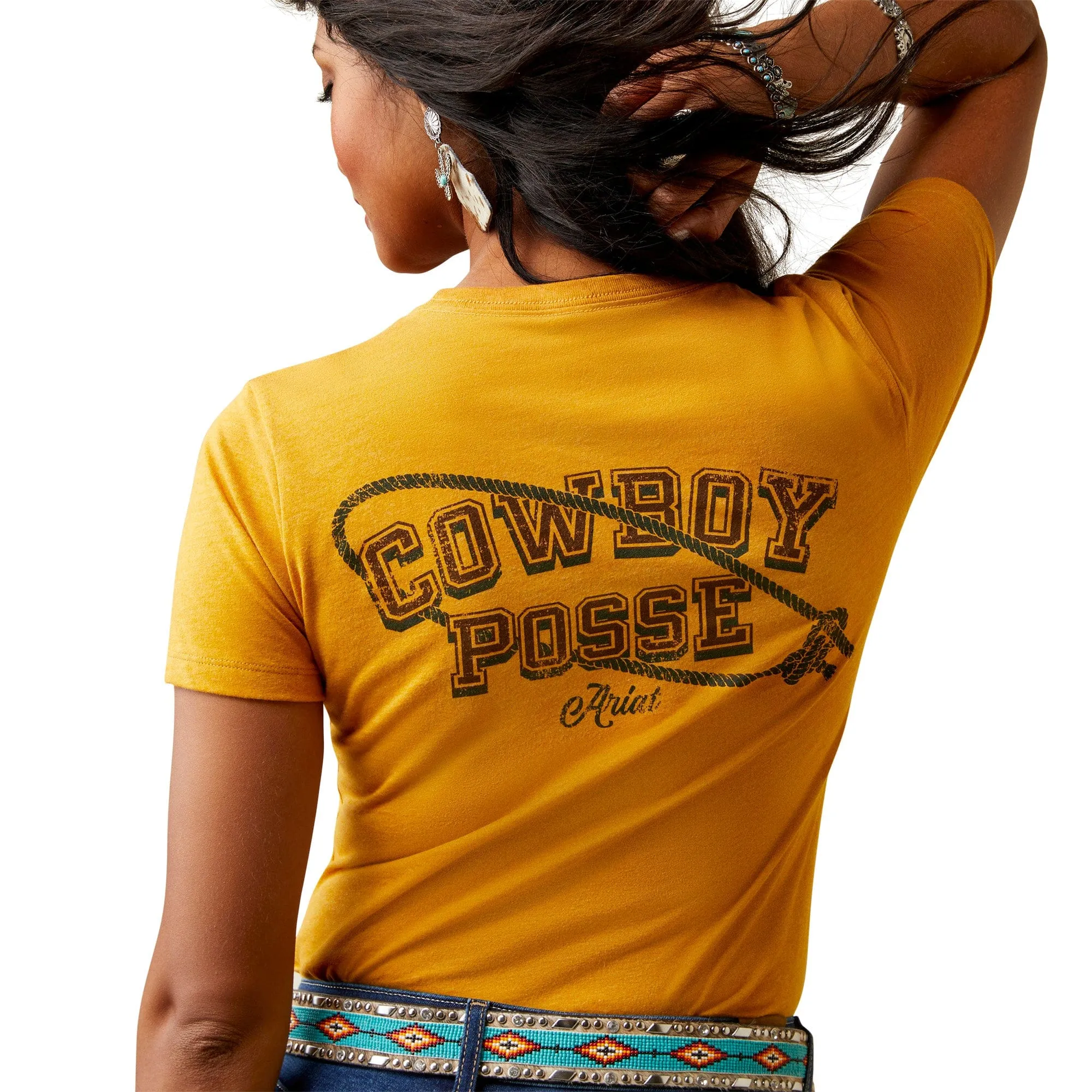 Ariat Women's Cowboy Posse Yellow T-Shirt 10045450