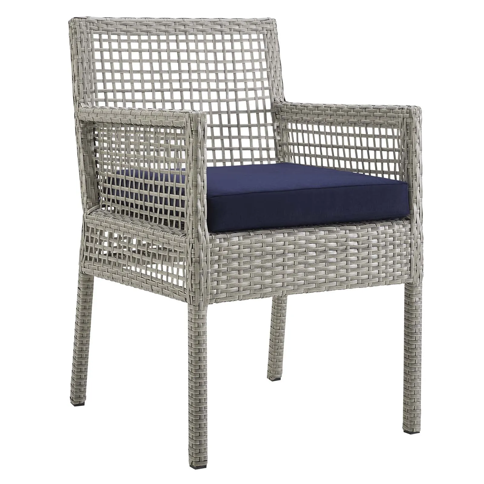 Aura Dining Armchair Outdoor Patio Wicker Rattan Set of 4 by Modway