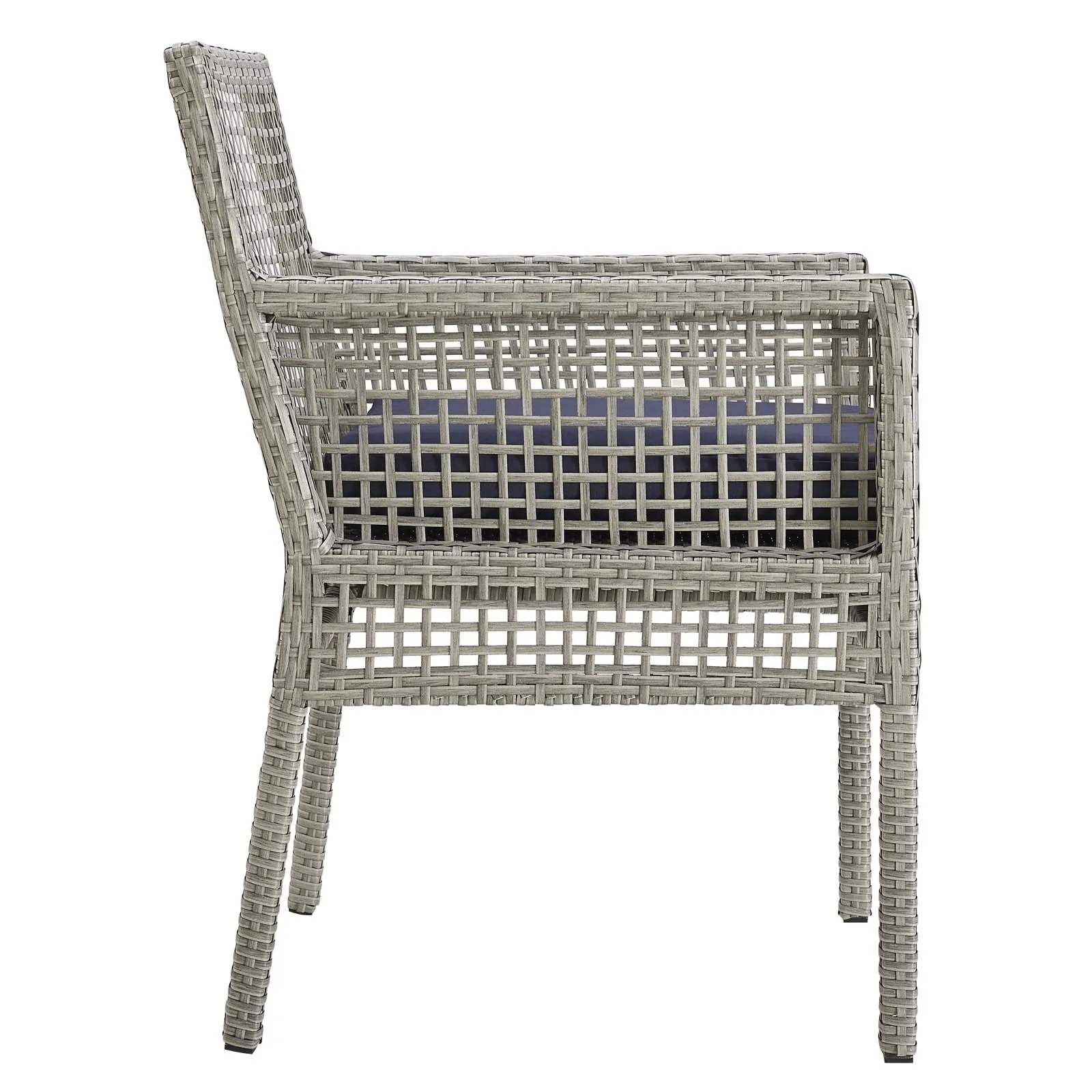 Aura Dining Armchair Outdoor Patio Wicker Rattan Set of 4 by Modway