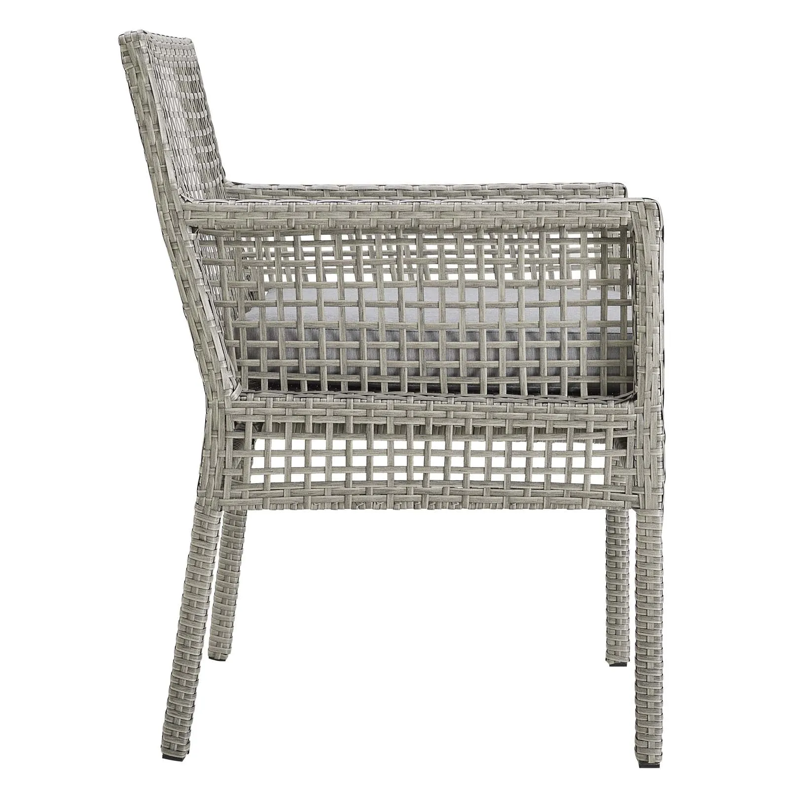 Aura Dining Armchair Outdoor Patio Wicker Rattan Set of 4 by Modway