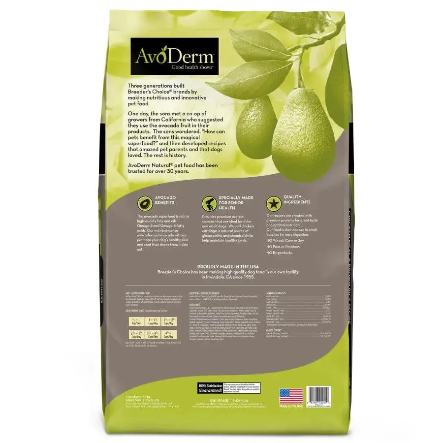 AvoDerm Natural Chicken Meal & Brown Rice Senior Dry Dog Food