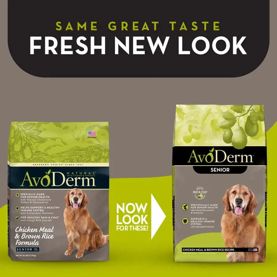 AvoDerm Natural Chicken Meal & Brown Rice Senior Dry Dog Food