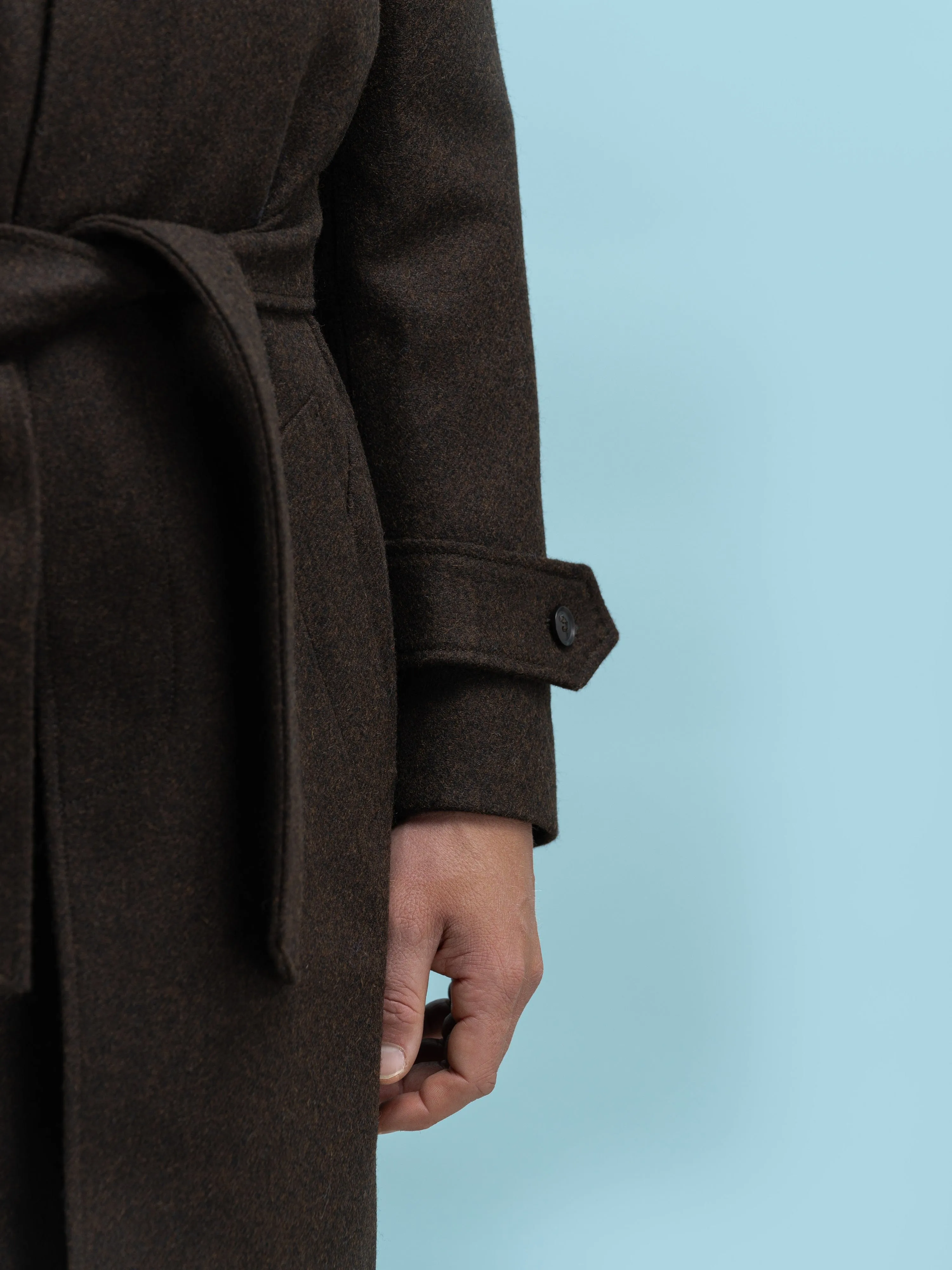 Belted Brown Lambswool Coat