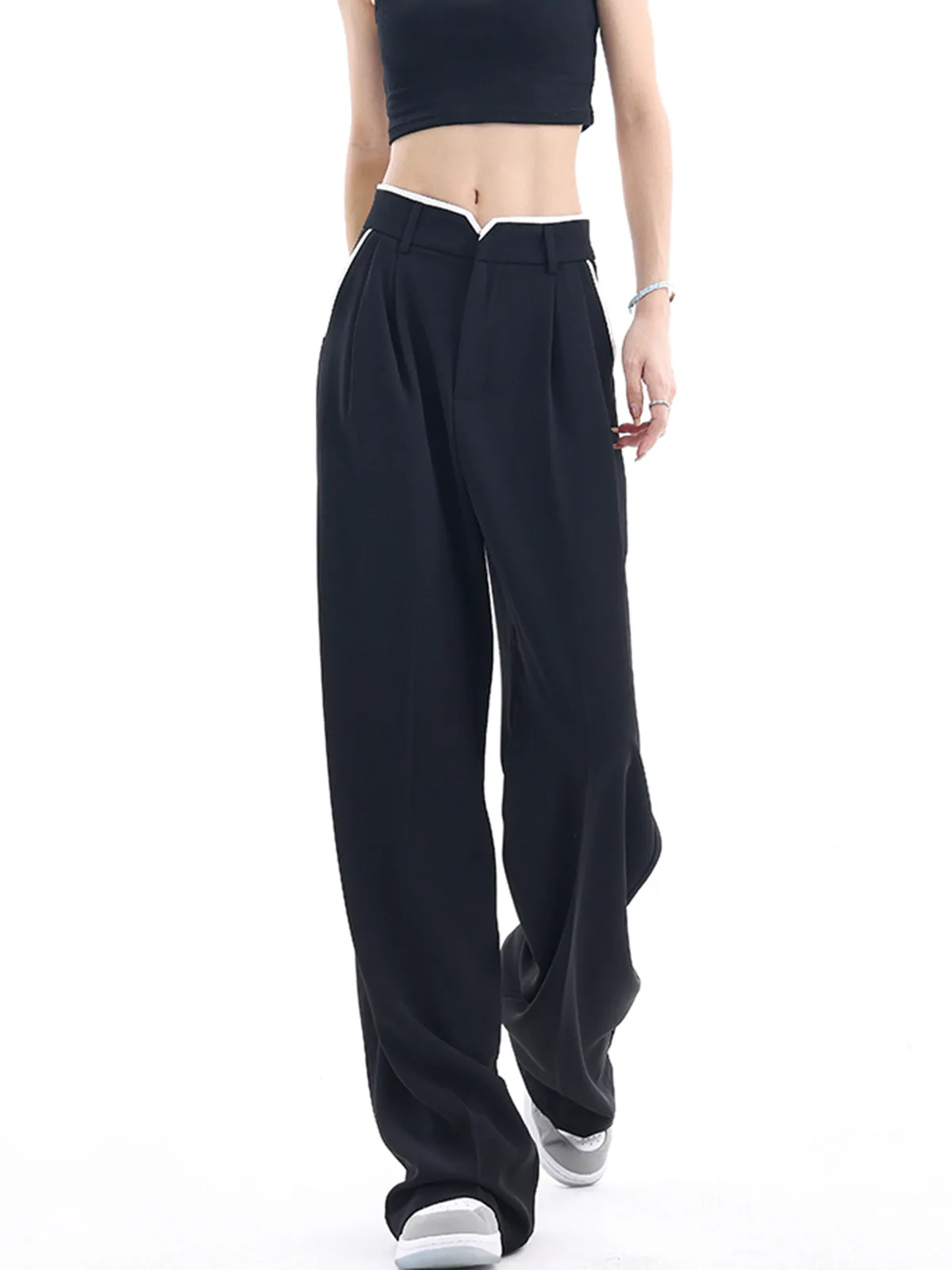 BerryBetty - Break Free Notched Wide Leg Pants