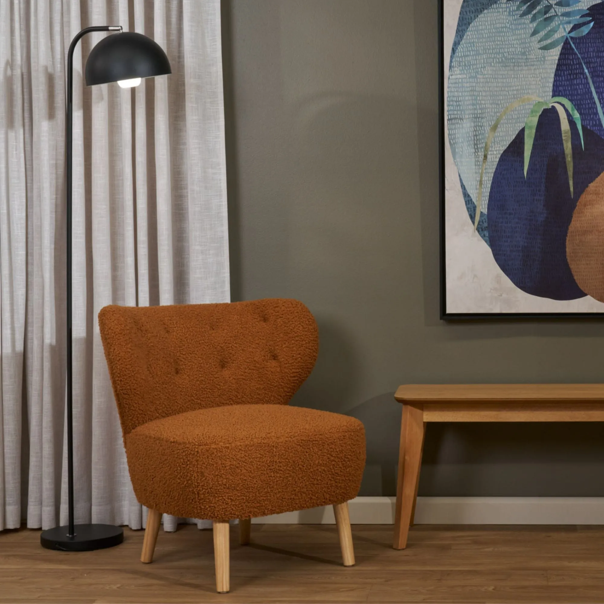 Bertie Armchair - Burnt Orange