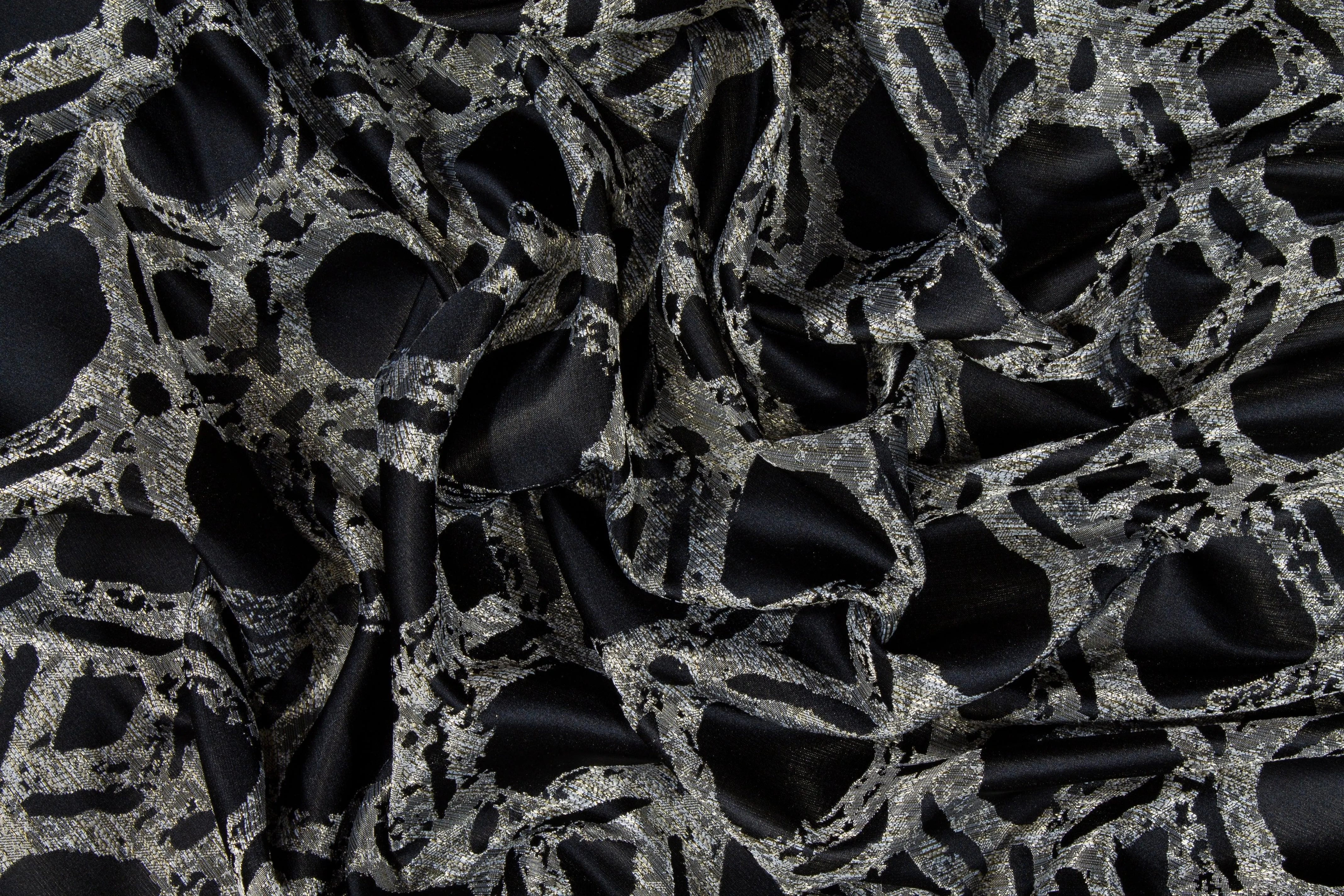 Black and Gray Abstract Metallic Brocade