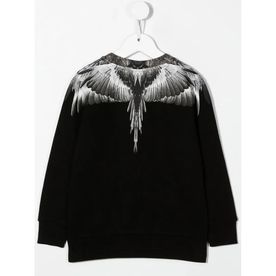 Black Wings Print Sweatshirt