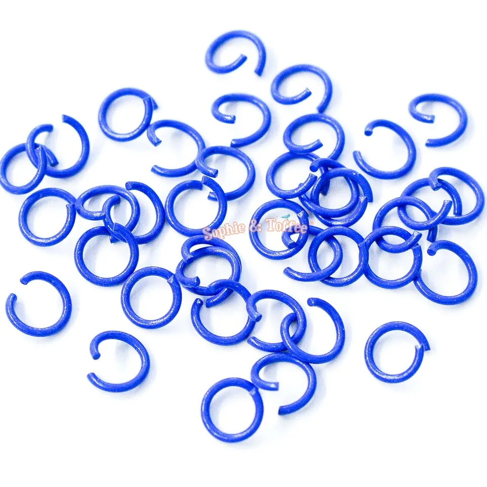 Blue Colored Jump Rings (70 pieces)