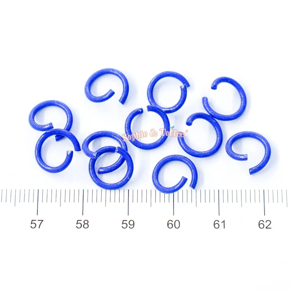 Blue Colored Jump Rings (70 pieces)