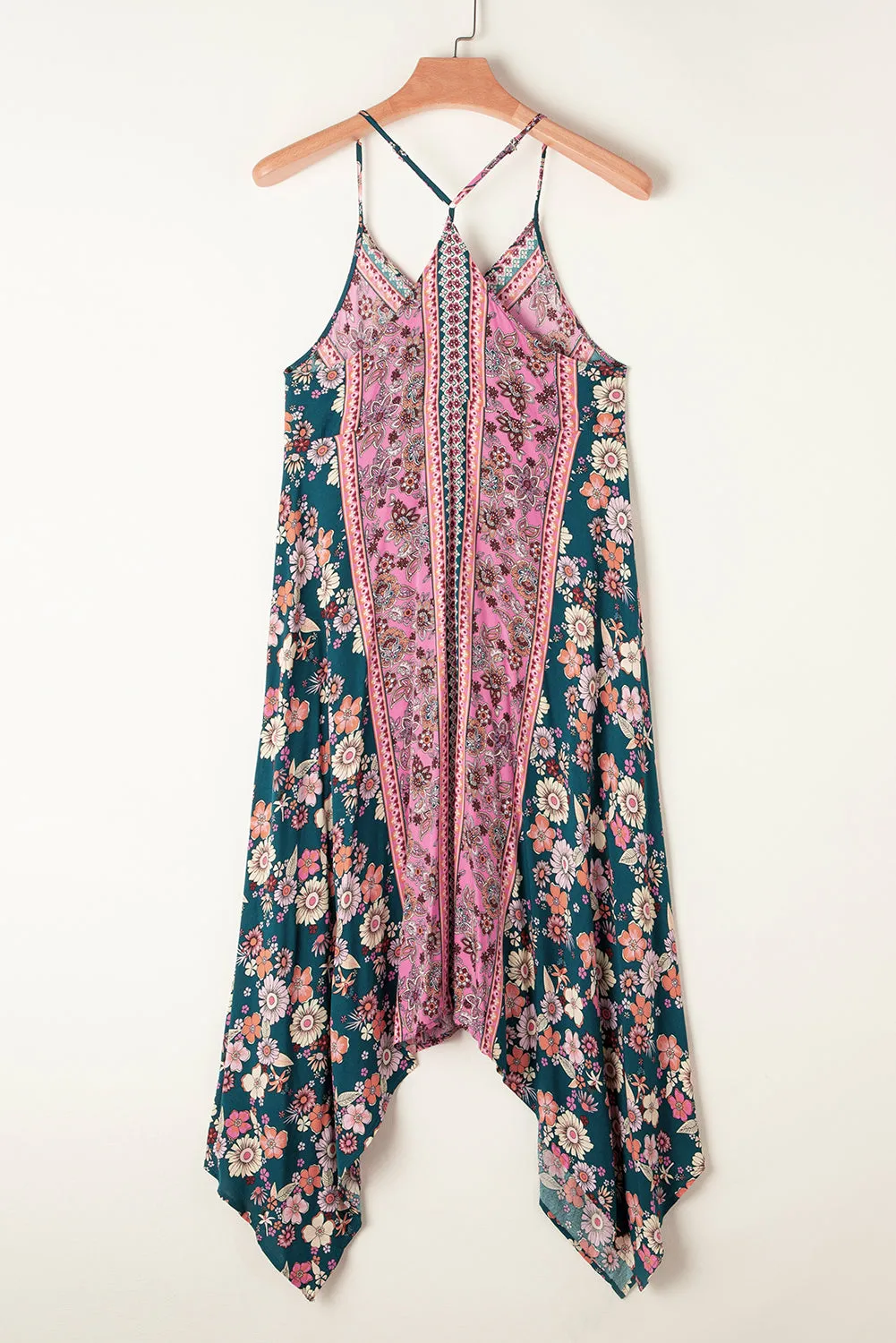 Bohemian Floral Patchwork Print Long Sundress