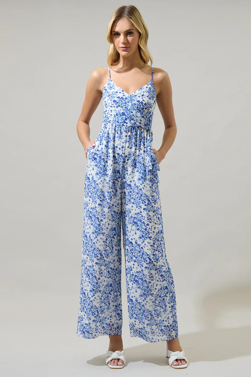 Camellia Floral Vicky Wide Leg Jumpsuit