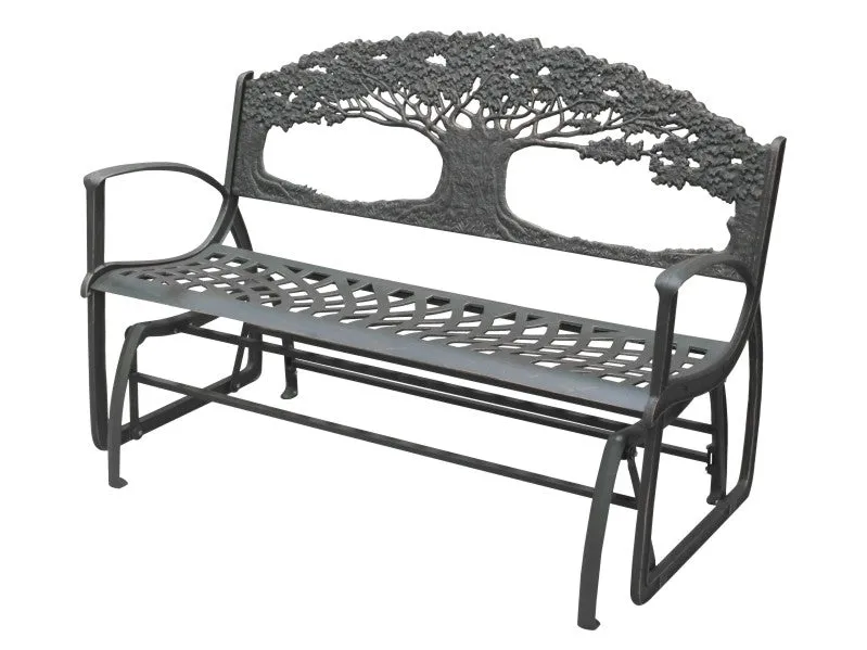 Cast Iron Glider Bench Tree of Life