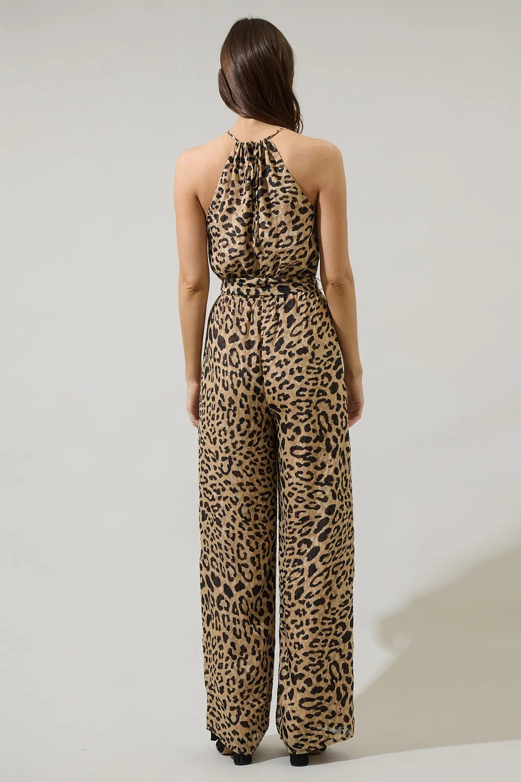 Clare Leopard Lighthearted Trapeze Jumpsuit