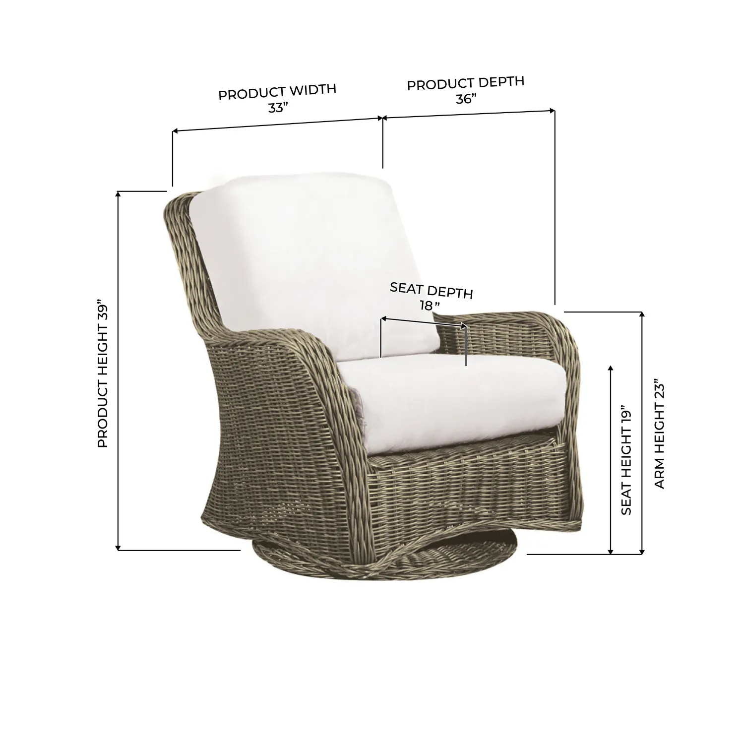 Coastal Swivel Glider Club Chair