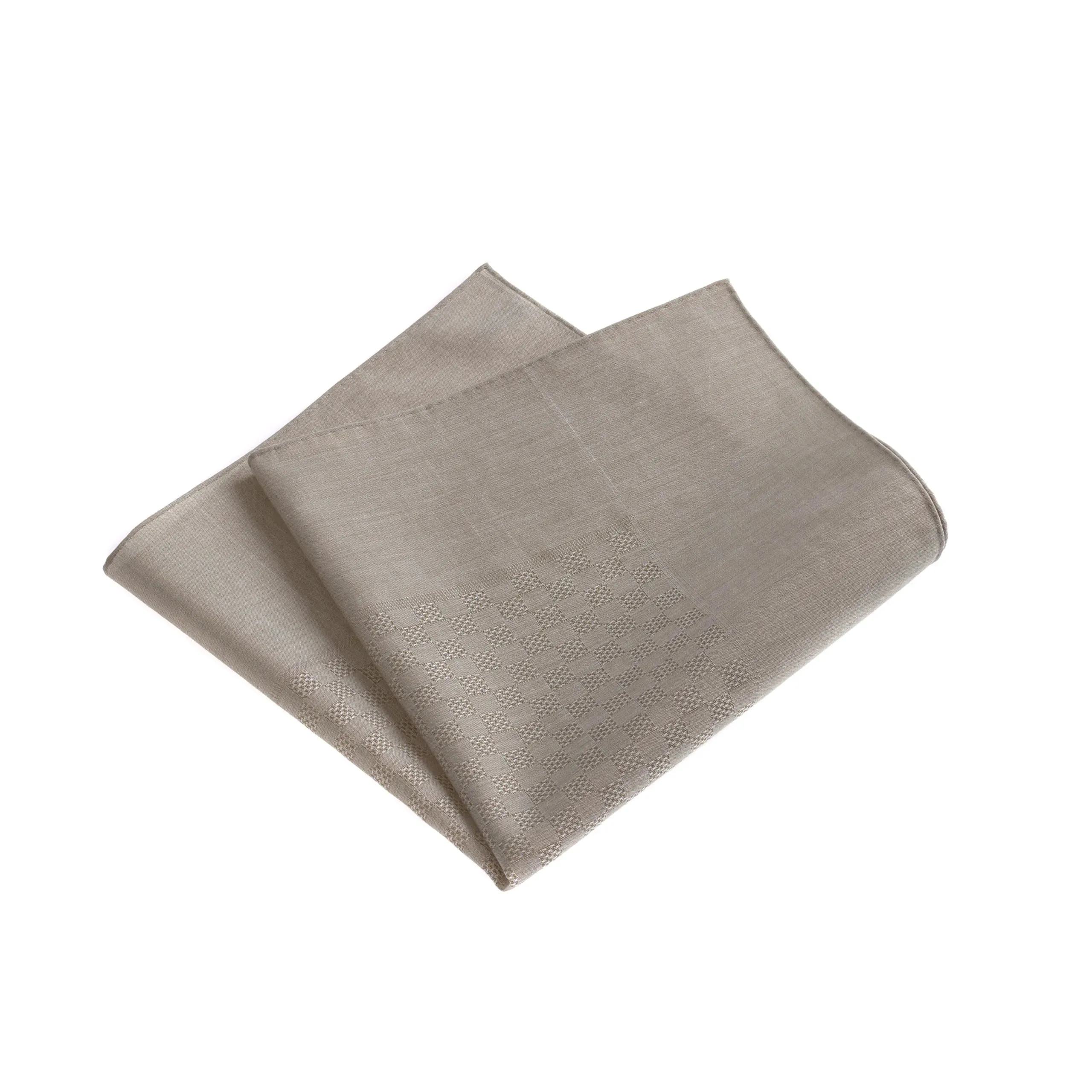 Cotton Pocket Square in Khaki