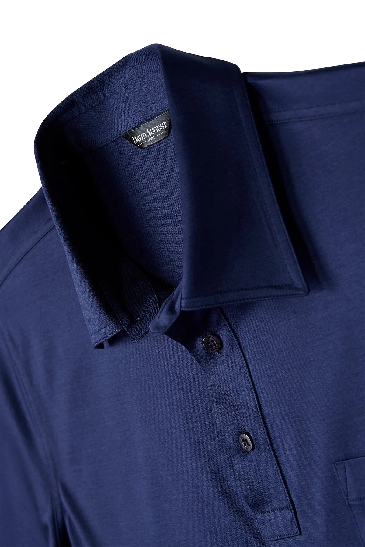 David August Mercerized Cotton Polo Royal Navy