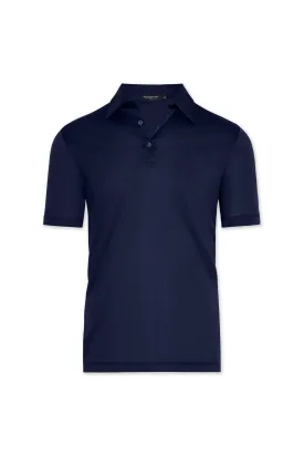 David August Mercerized Cotton Polo Royal Navy