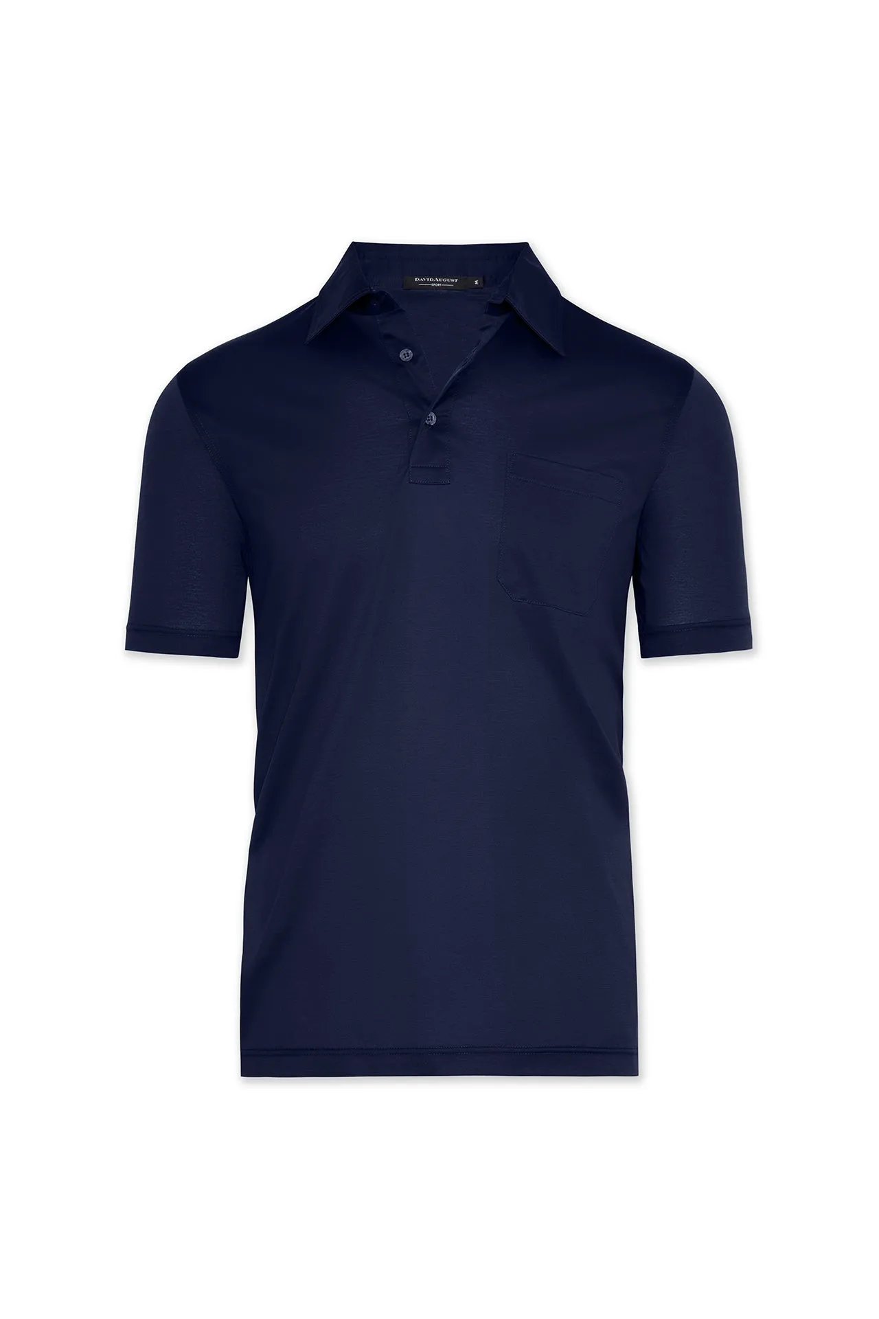 David August Mercerized Cotton Polo Royal Navy