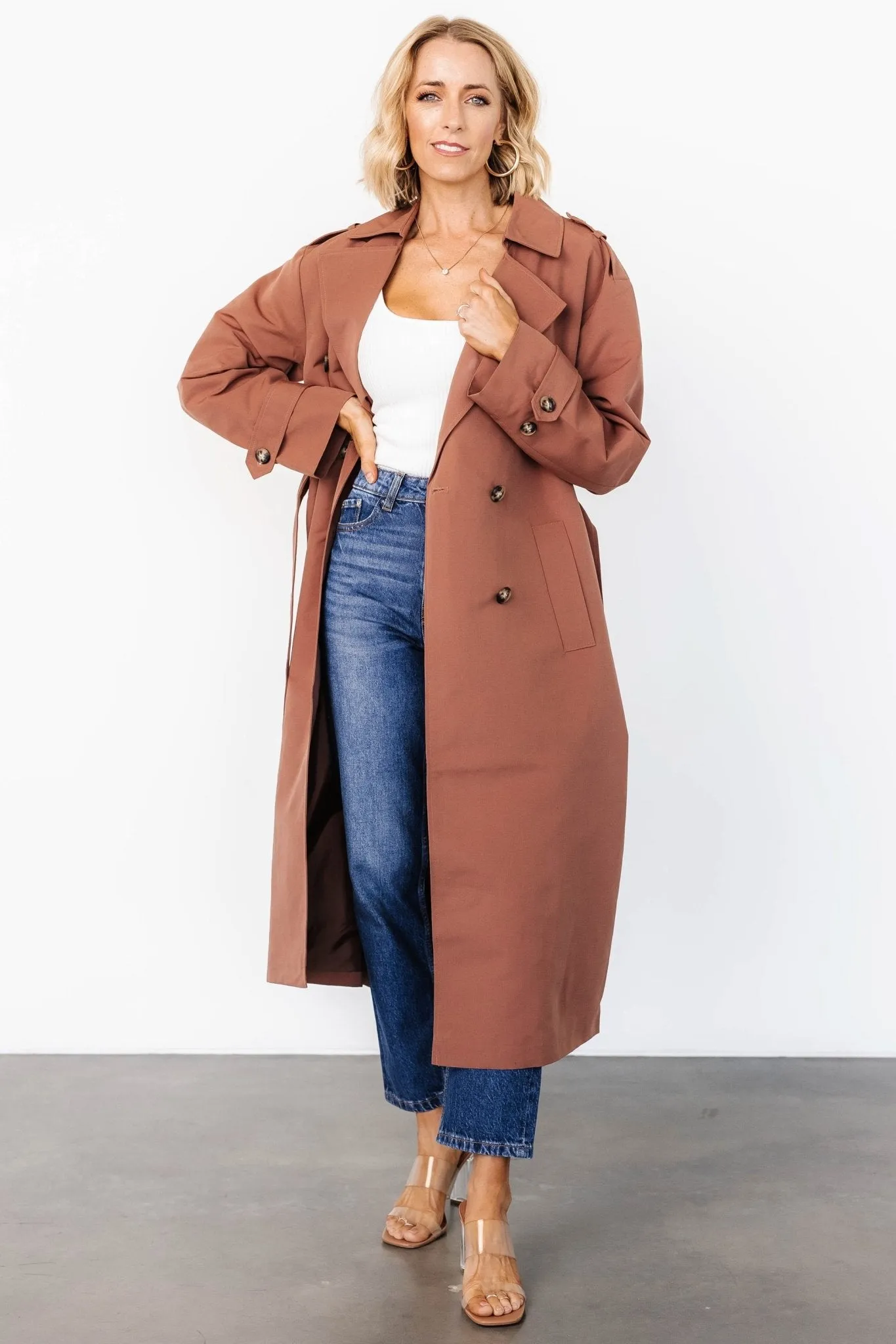 Elias Trench Coat | Warm Brown