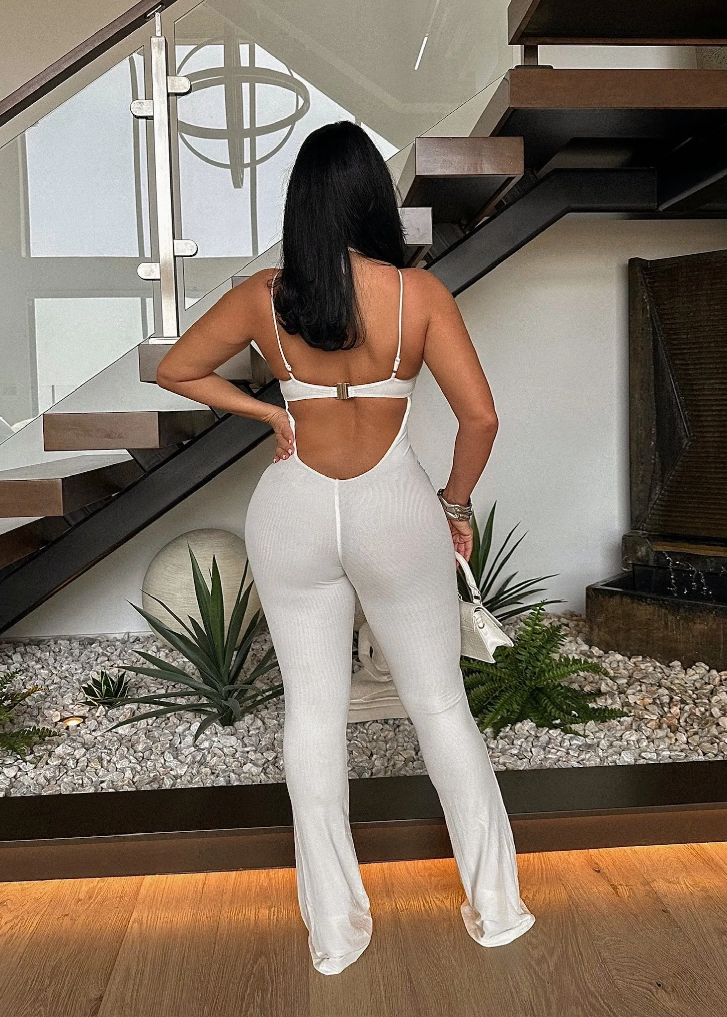 Ethereal Allure Mesh Jumpsuit White