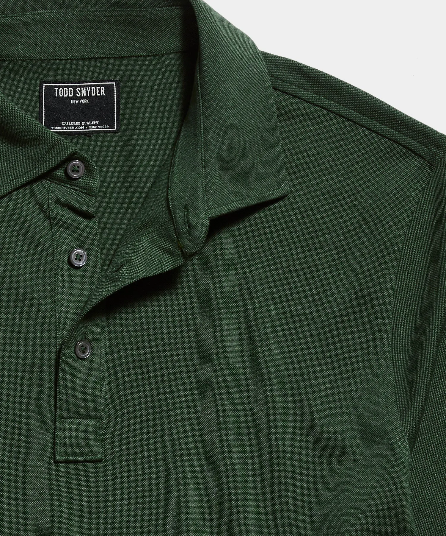 Fine Pique Polo in Olive