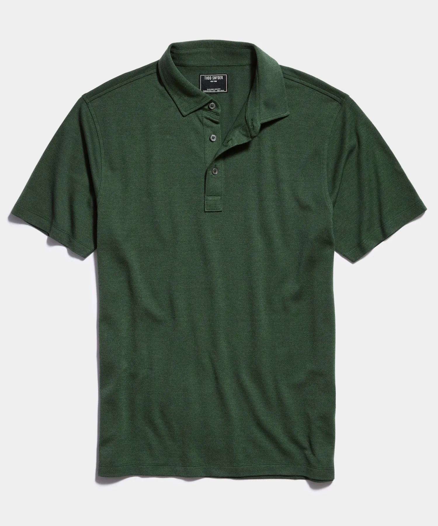 Fine Pique Polo in Olive