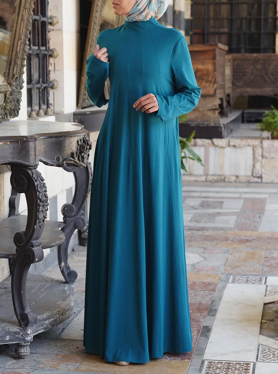 Flared Paneled Abaya with Godets