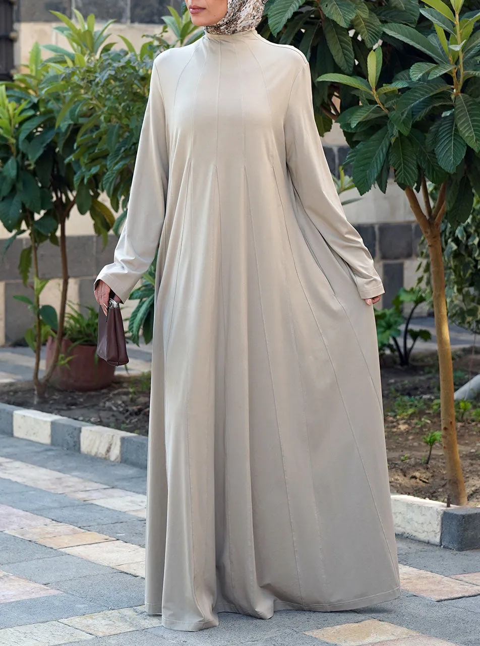 Flared Paneled Abaya with Godets