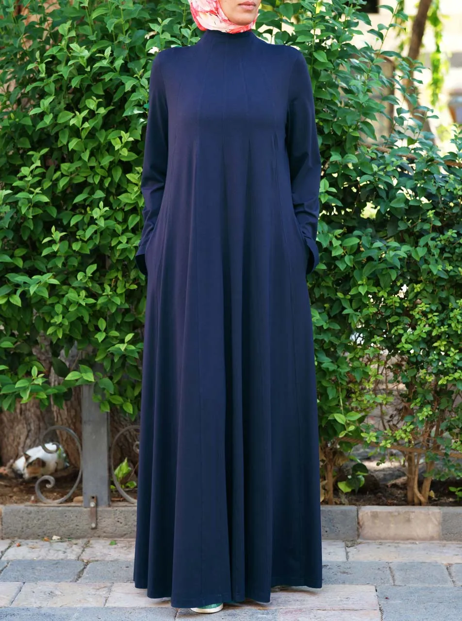 Flared Paneled Abaya with Godets