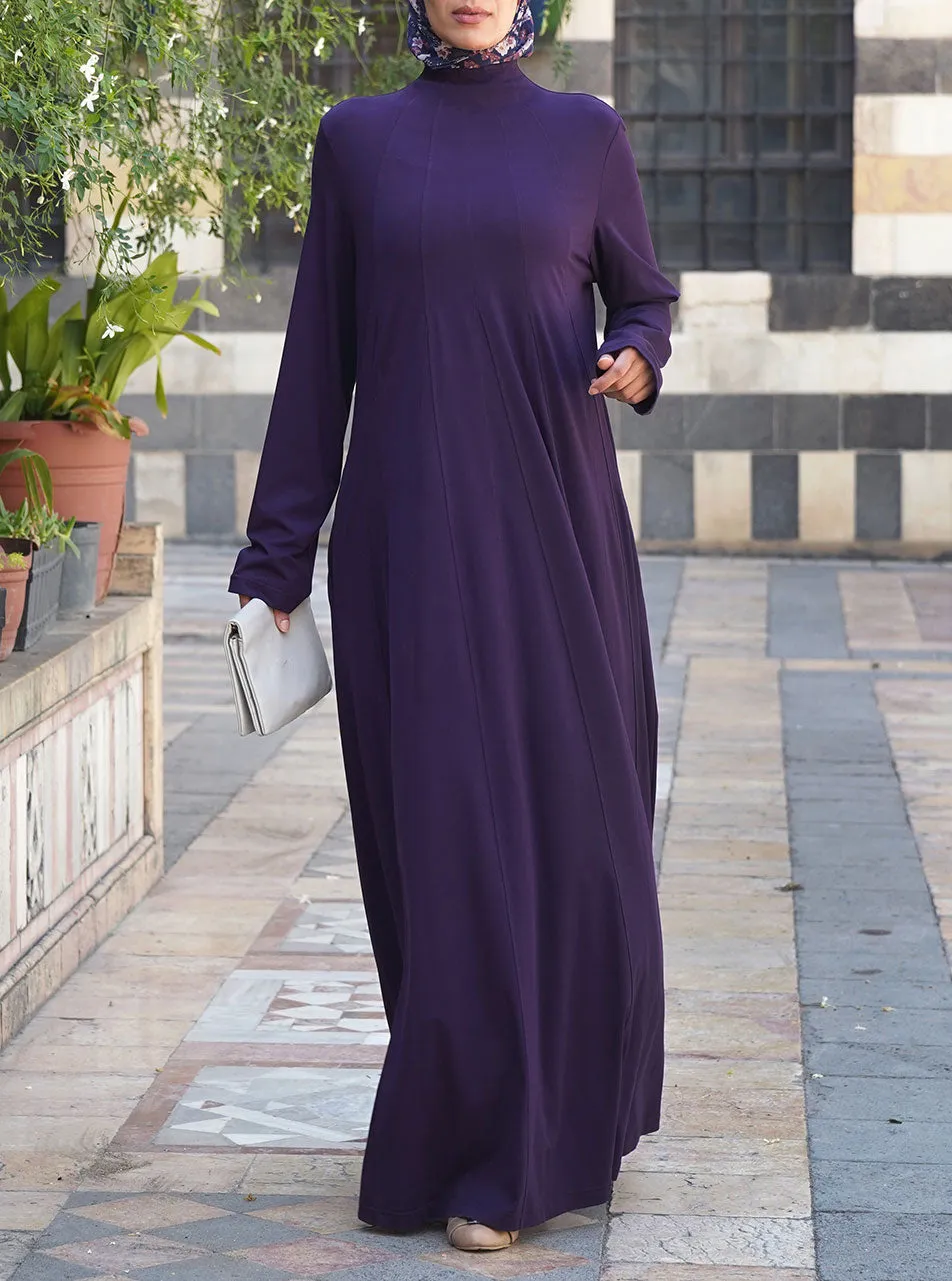 Flared Paneled Abaya with Godets