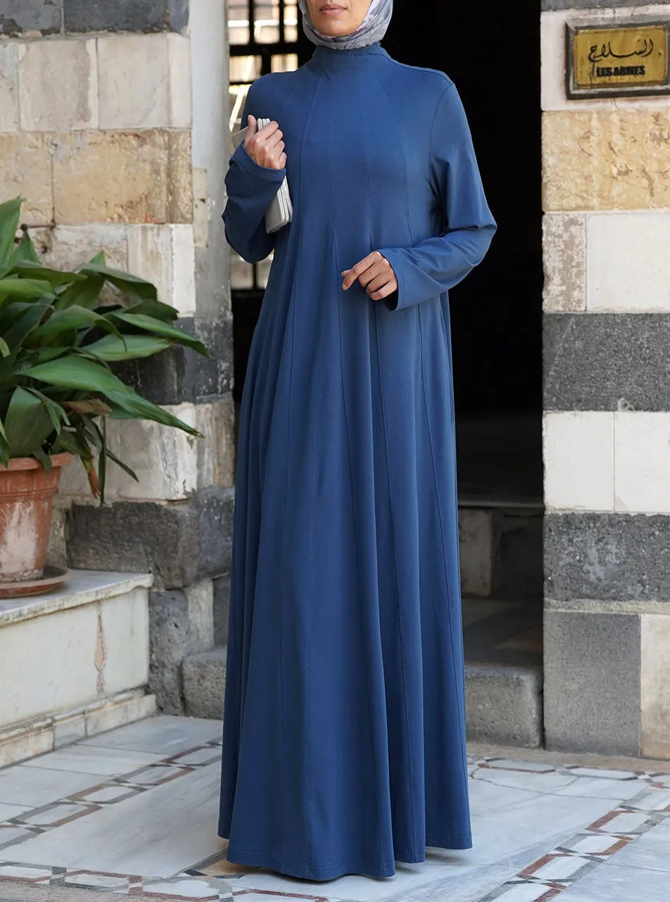 Flared Paneled Abaya with Godets