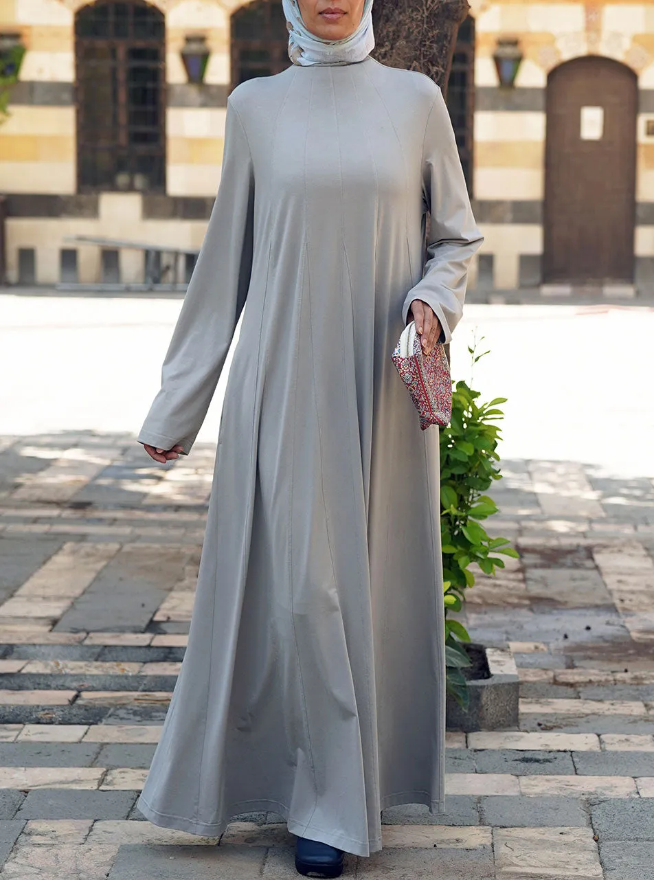 Flared Paneled Abaya with Godets