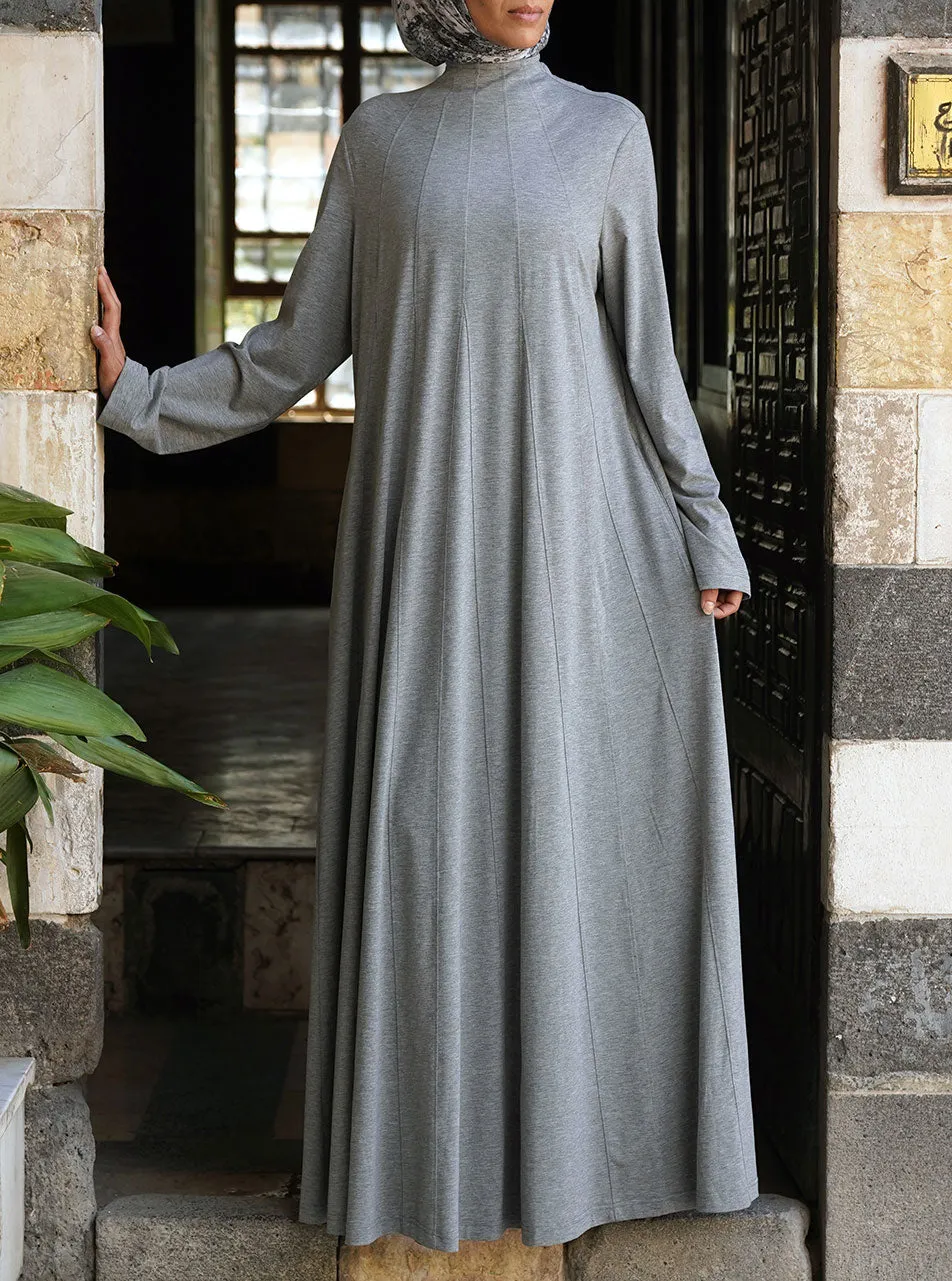 Flared Paneled Abaya with Godets