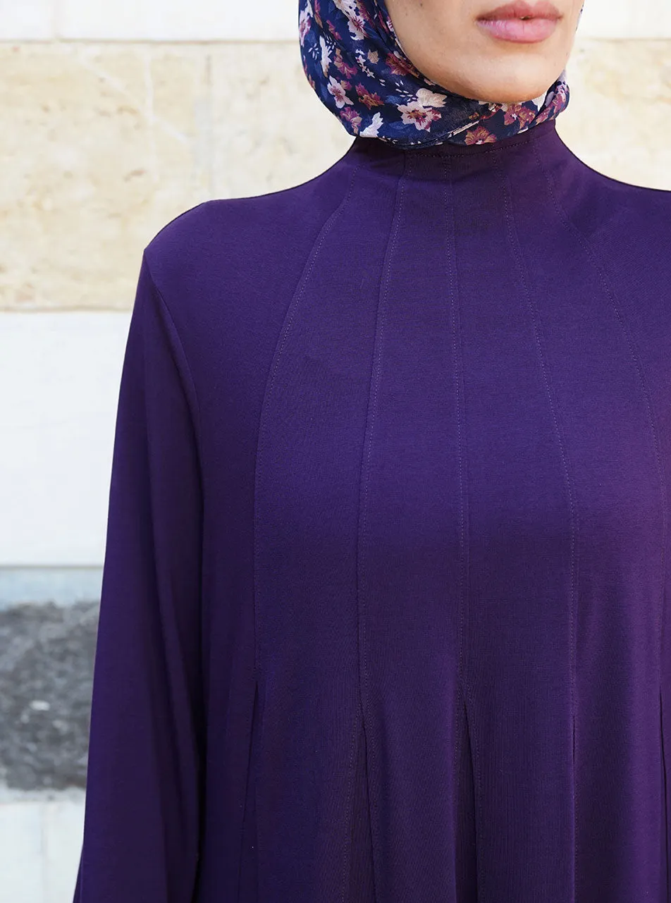 Flared Paneled Abaya with Godets