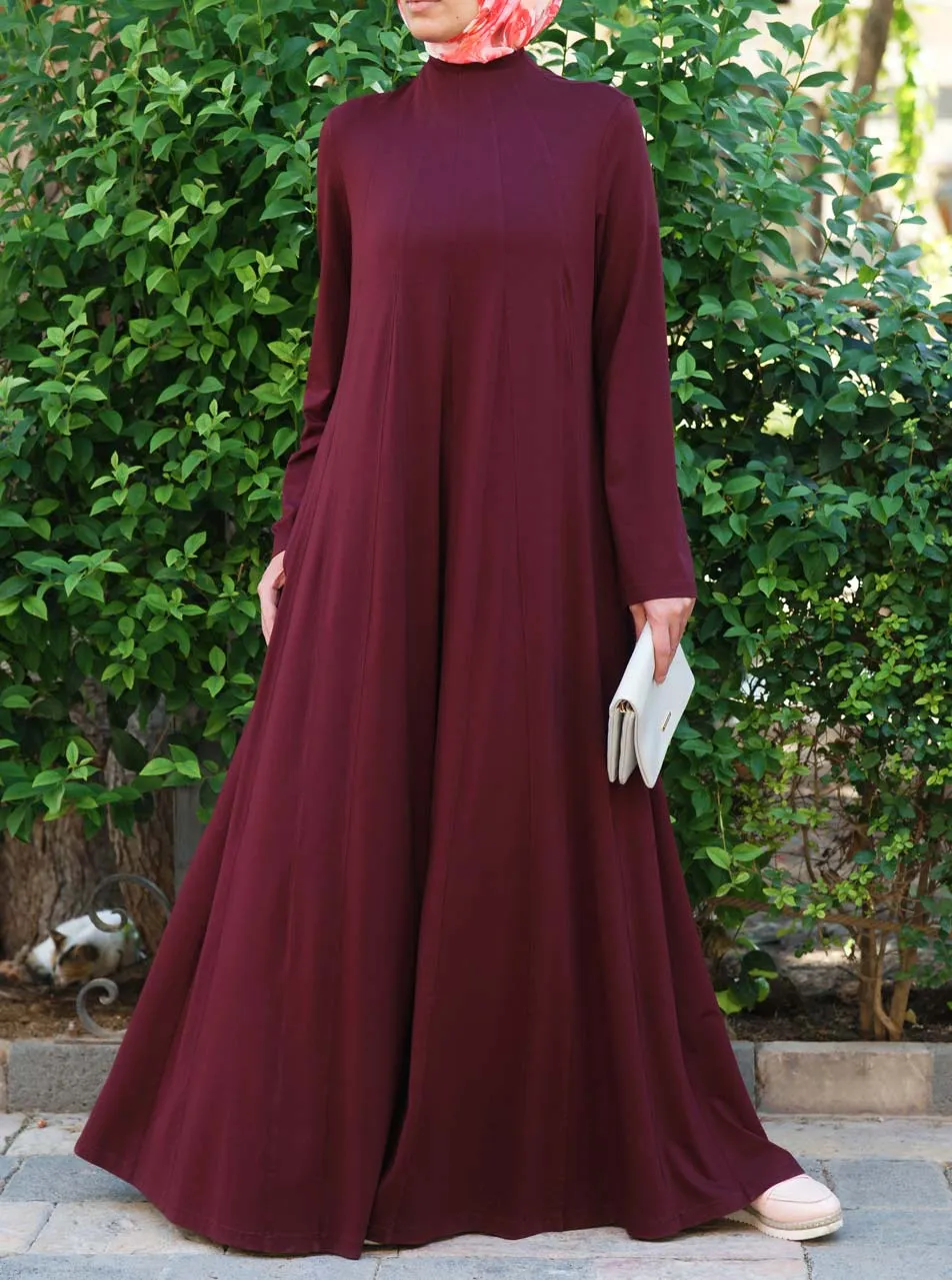 Flared Paneled Abaya with Godets