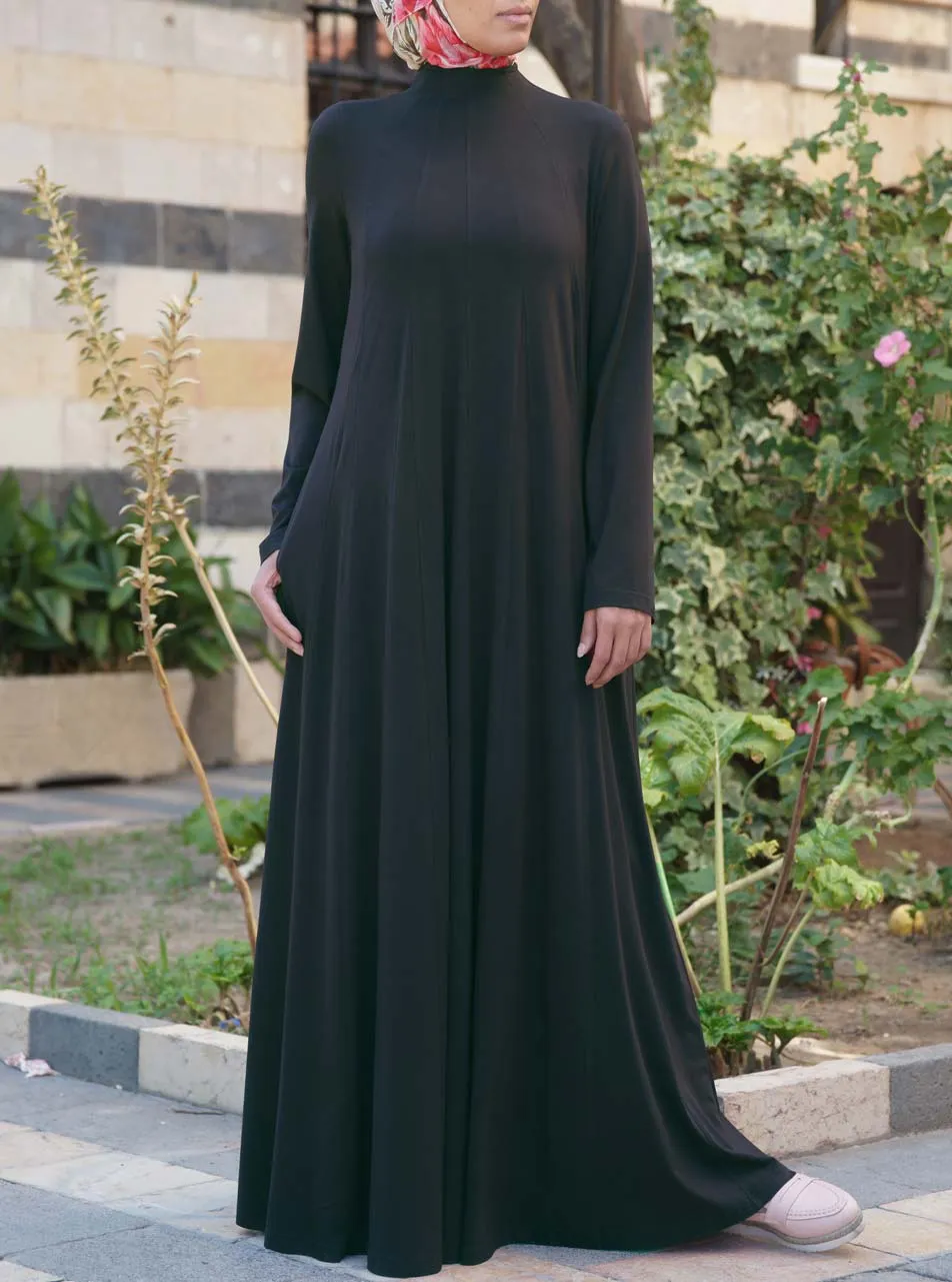 Flared Paneled Abaya with Godets