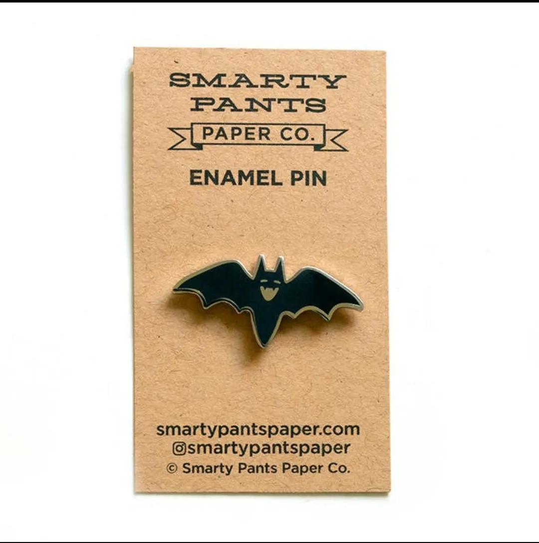 Happy Bat Enamel Pin (Smarty Pants Paper)